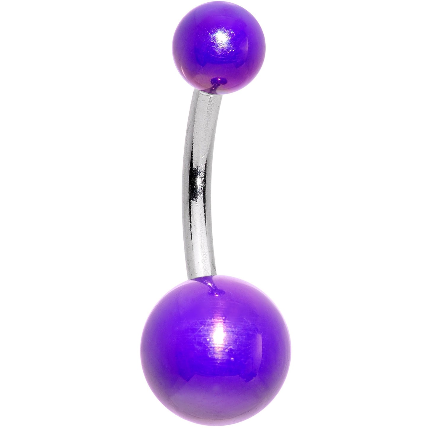 Clear Aurora Gem Purple Pearlescent Fashion Belly Ring Set of 3