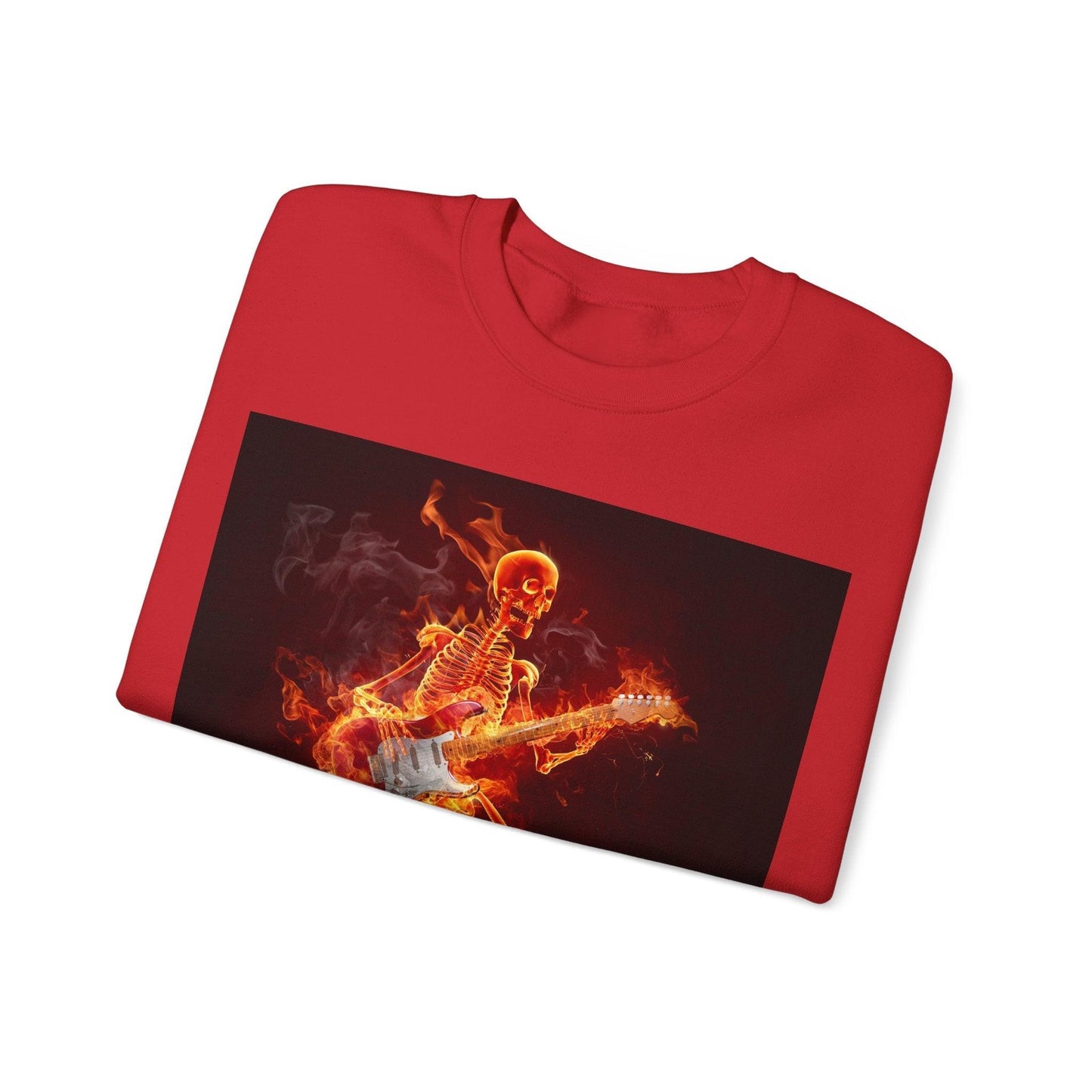 Fiery Guitarist Unisex Heavy Blend™ Crewneck Sweatshirt - Lizard Vigilante