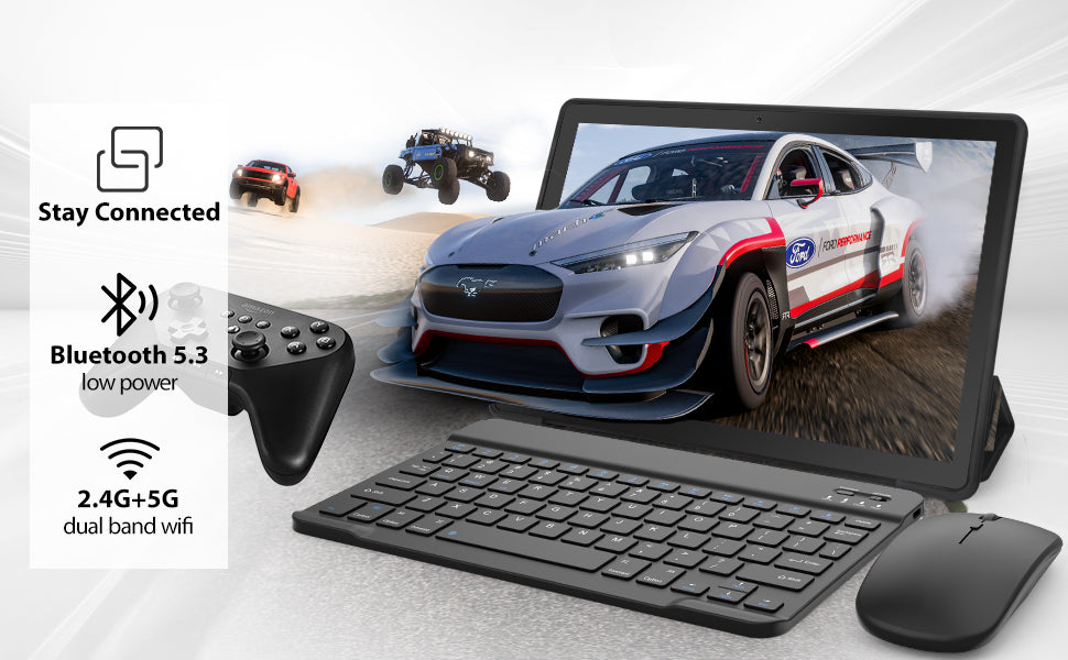 A7L 10.1 Inch Android14 Tablet 14GB RAM 64GB ROM Octa-Core Processor HD IPS WiFi Protective Case Pen Keyboard Mouse Headphone PC