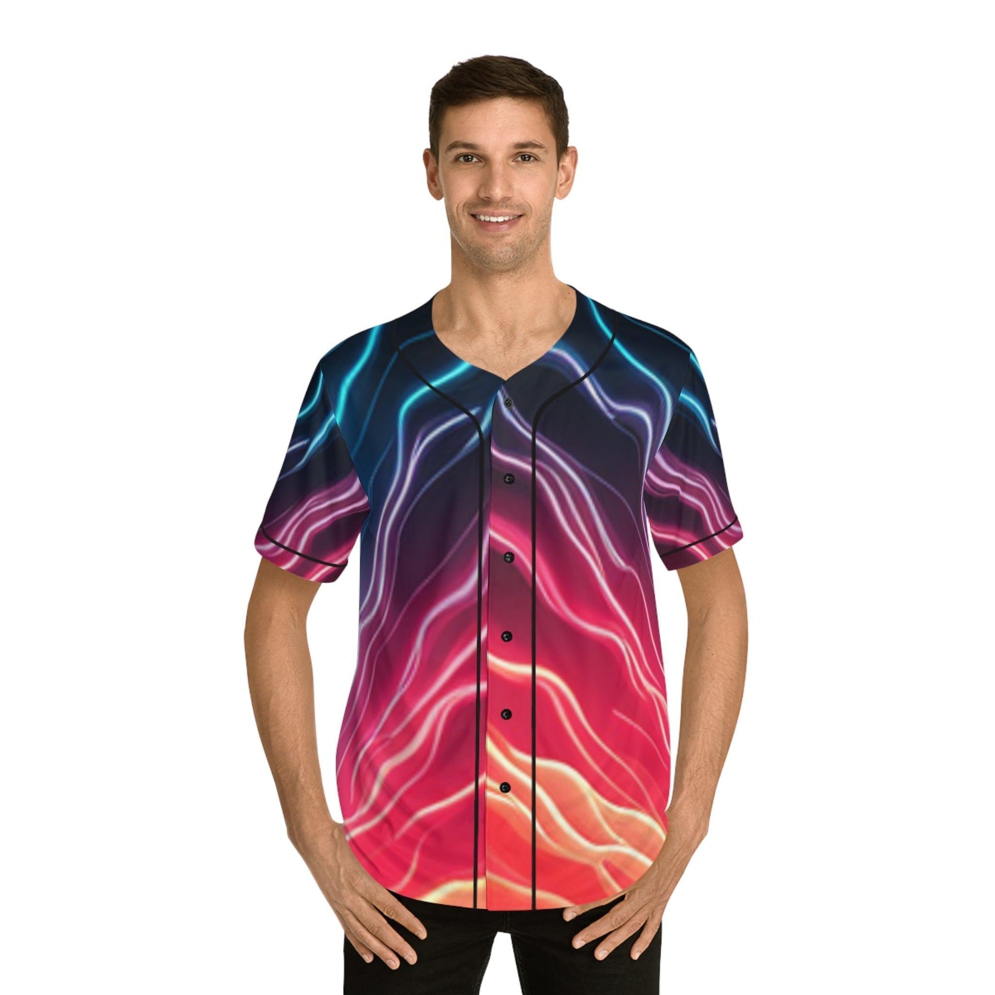 Staticy Men's Baseball Jersey - Lizard Vigilante