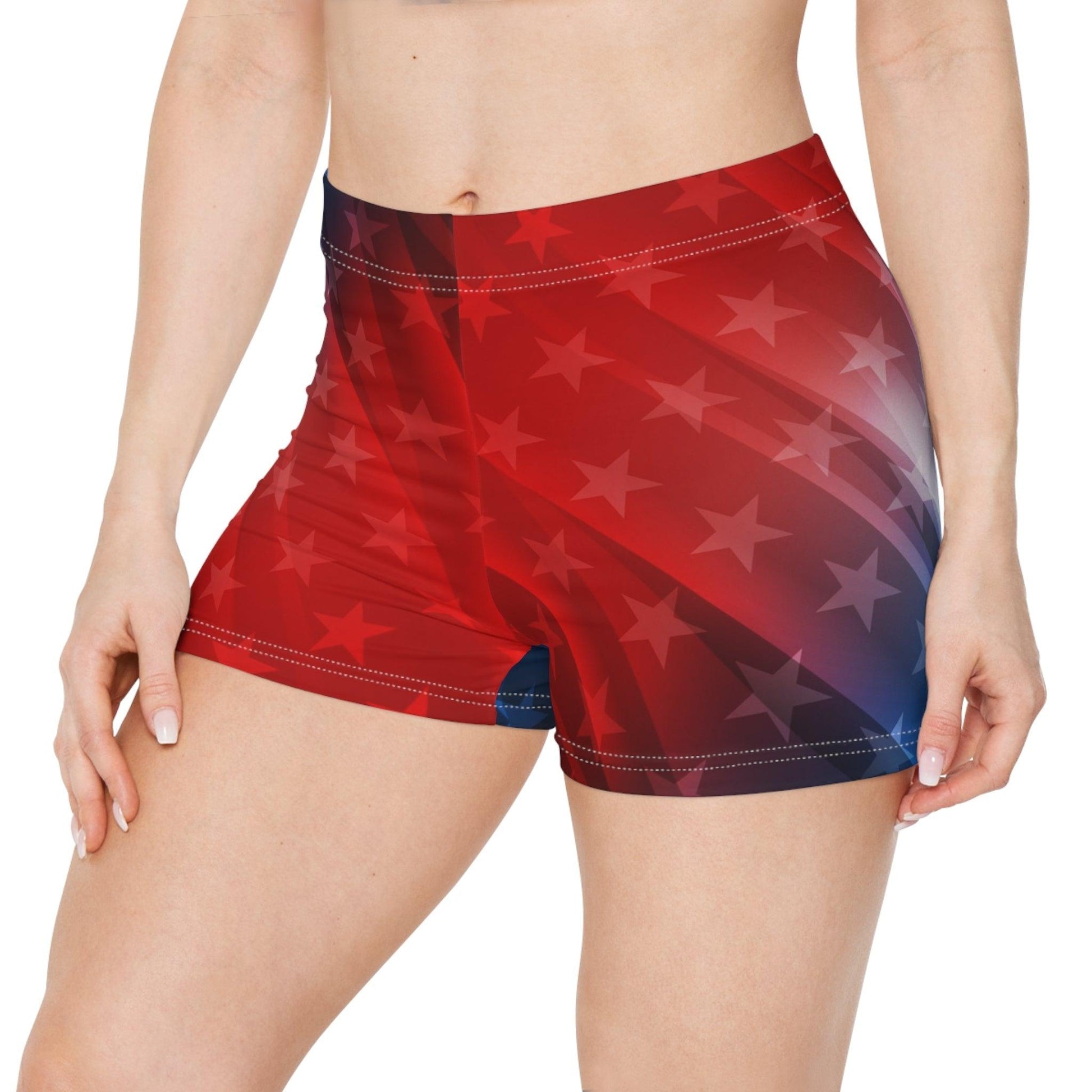 Red White and Blue Stars Women's Shorts - Lizard Vigilante