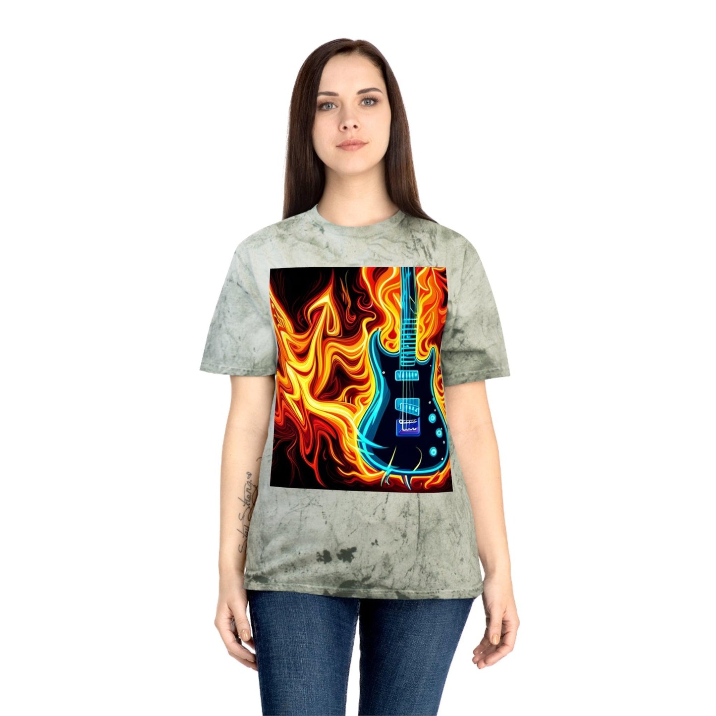 Flaming Axe Unisex Color Blast T-Shirt - Lizard Vigilante