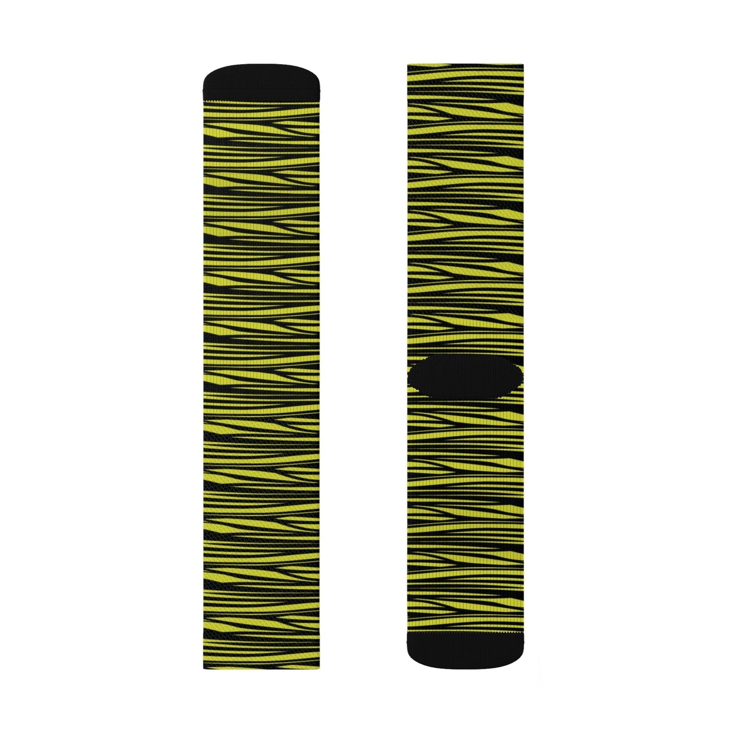 Black Yellow Sublimation Socks - Lizard Vigilante