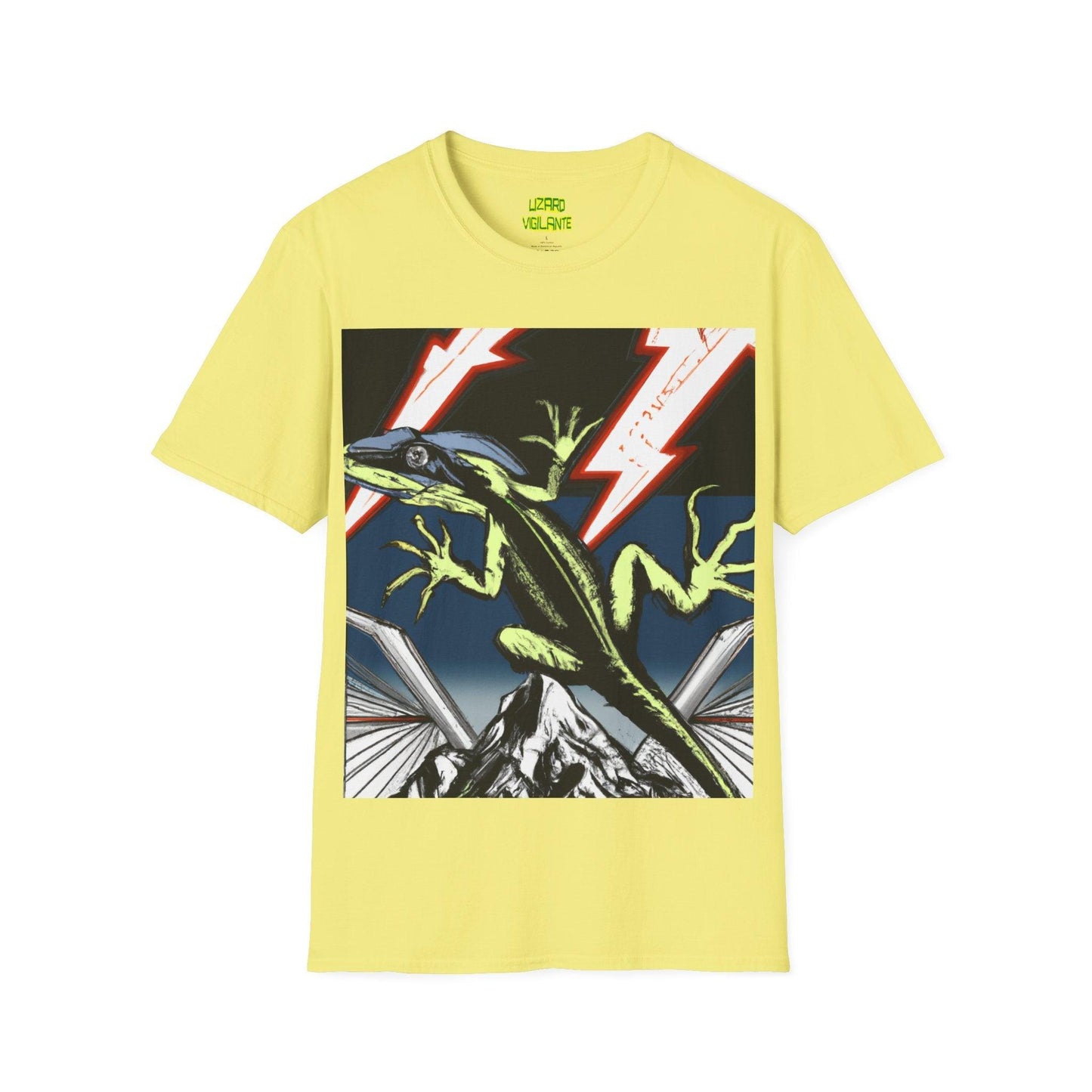 Lizard Vigilante Lightning Leap Unisex Softstyle T-Shirt - Lizard Vigilante