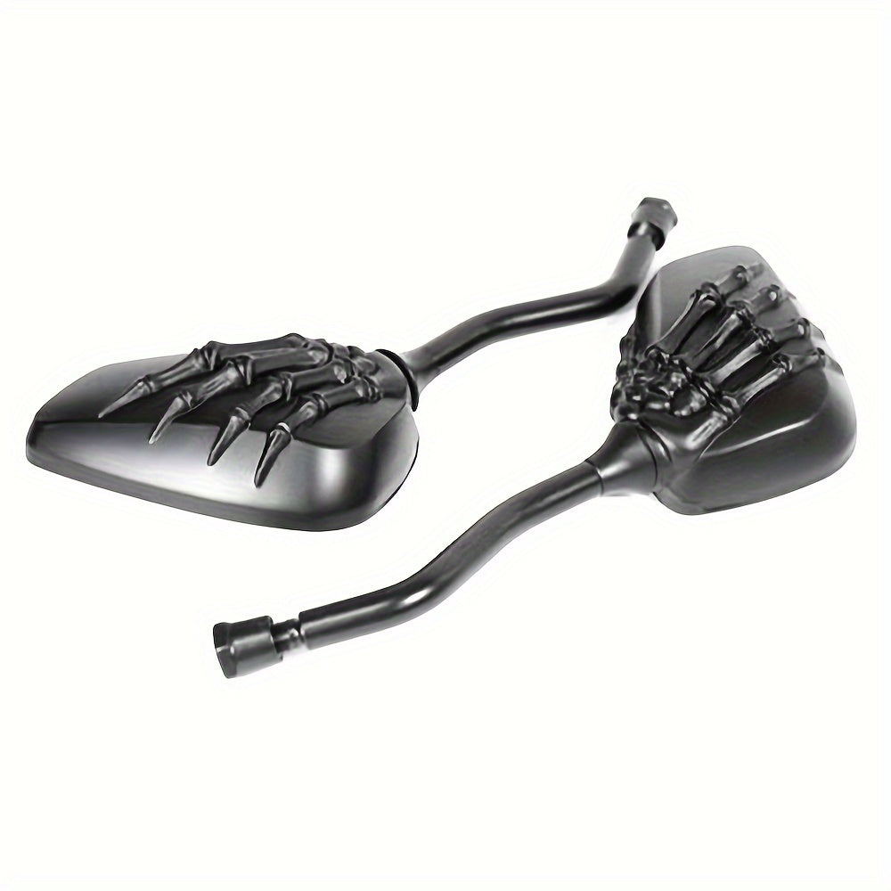 Skeleton Hand Motorcycle Rearview Side Mirrors - Custom Fit for Bobber, Touring, Dirt Bikes, and More, Universal 8mm/10mm Mount - Premium motorcycle mirrors from Lizard Vigilante - Just $33.88! Shop now at Lizard Vigilante