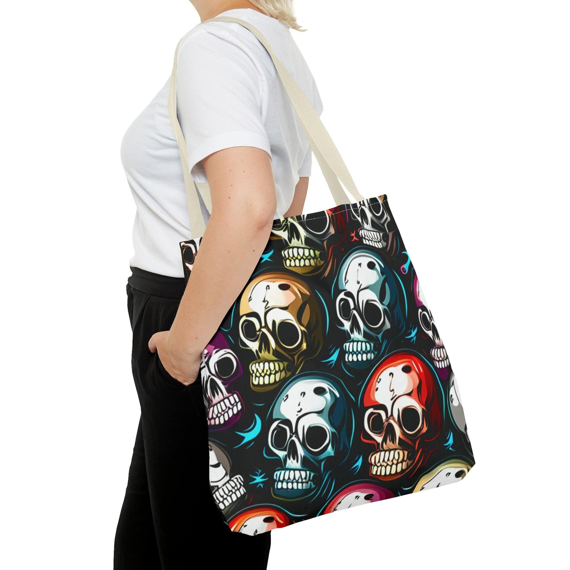 Death Metal Skulls Tote Bag (AOP) - Lizard Vigilante