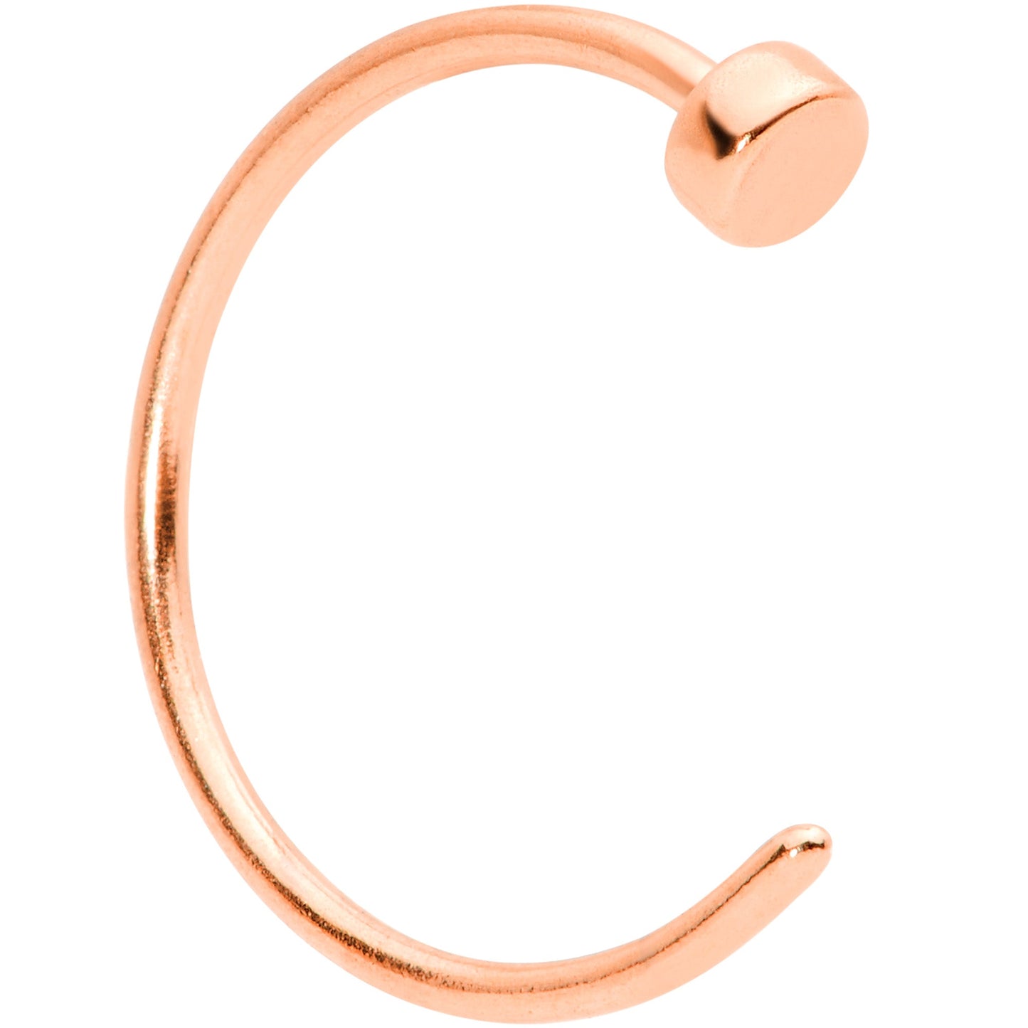 22G 5/16 Rose Gold Tone Disc Nose Hoop