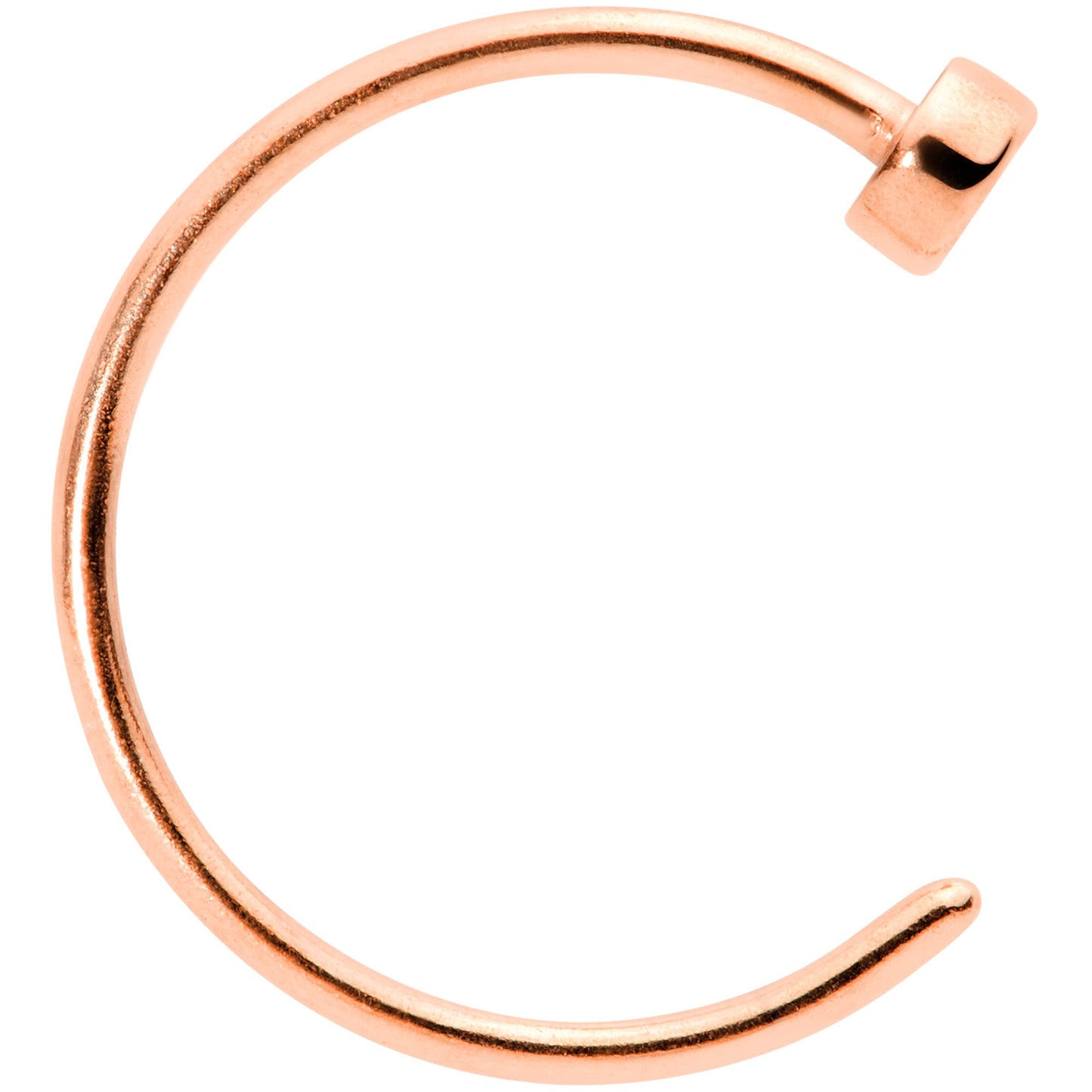 22G 5/16 Rose Gold Tone Disc Nose Hoop