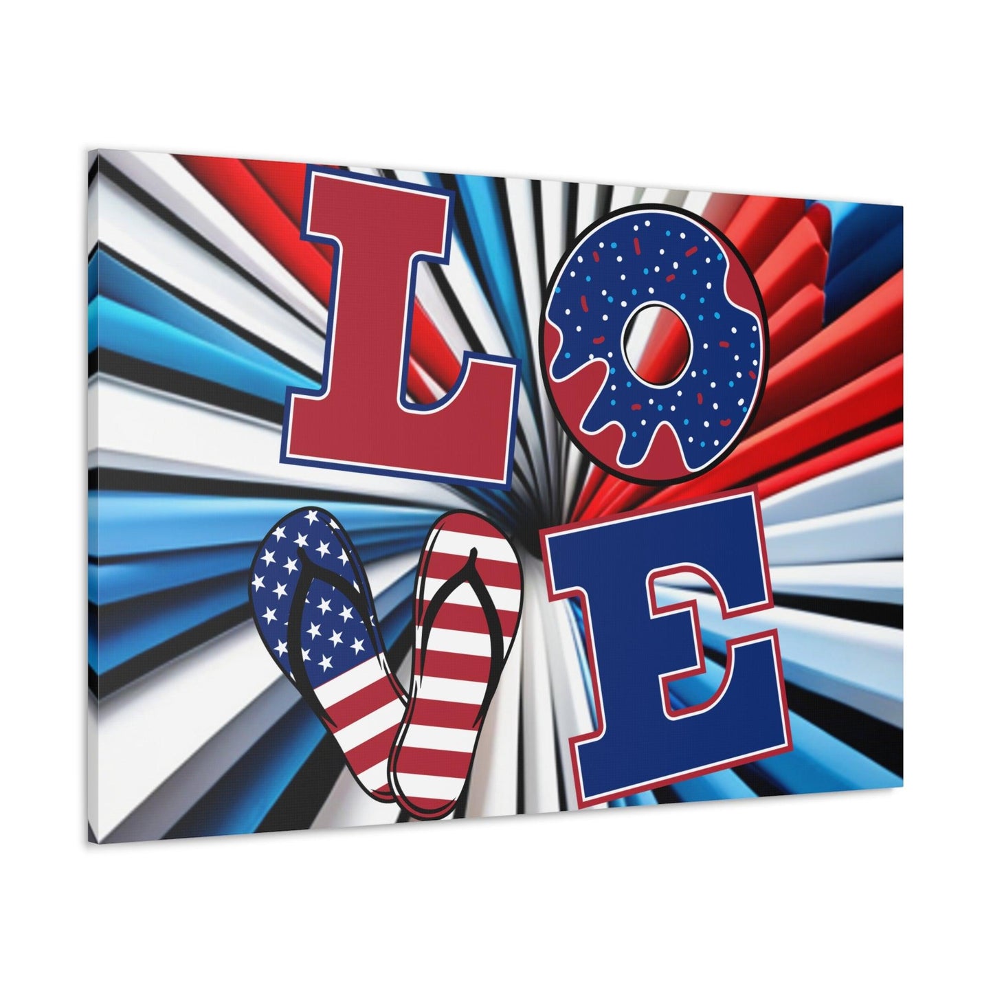 Patriotic Americans LOVE Valentine’s Day July 4th Canvas Gallery Wraps - Premium Canvas from Printify - Just $28.19! Shop now at Lizard Vigilante