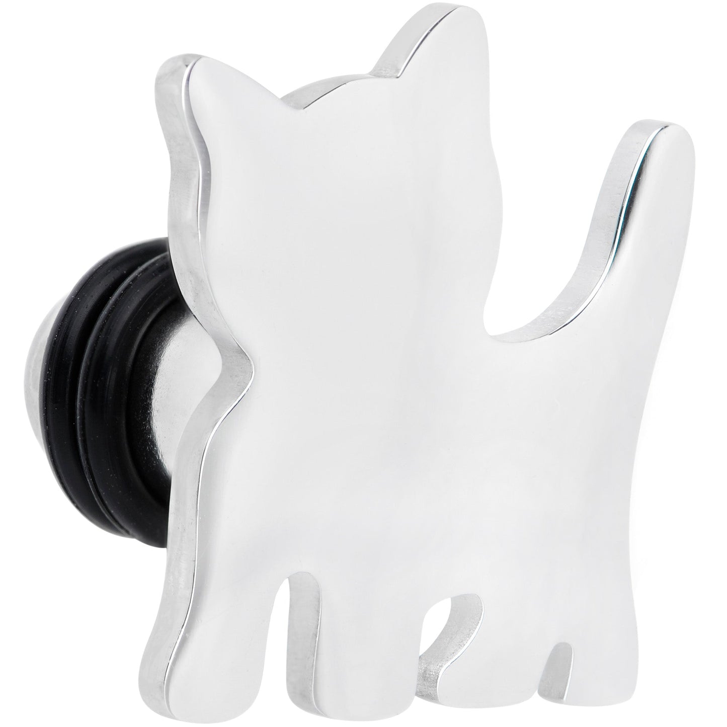 Steel Cat Lover Kitty Cat Single Flare Plug Set 14G to 0G