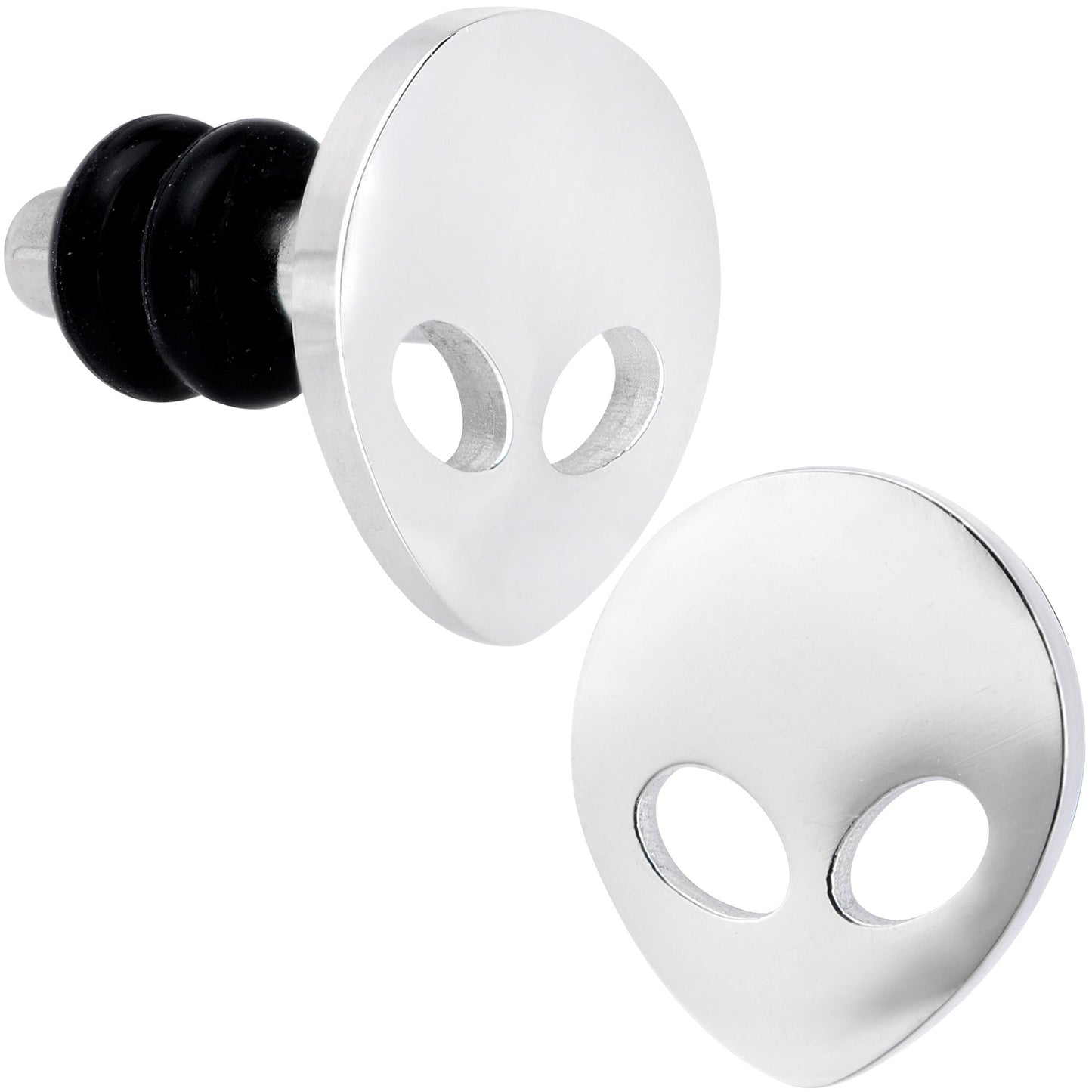 Steel Space Alien Single Flare Plug Set 14G to 2G