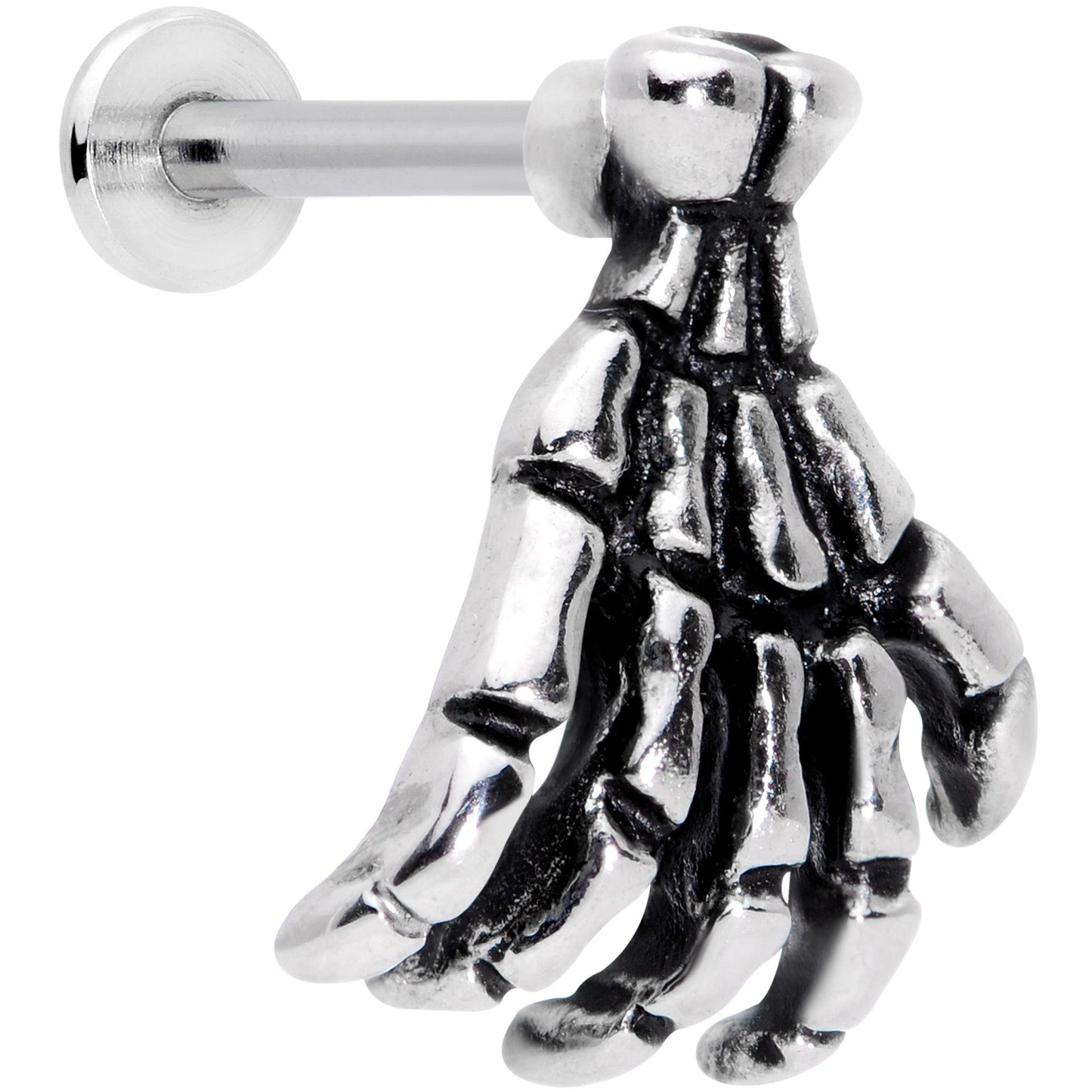 16G 5/16 Spooky Skeleton Hand Halloween Labret Monroe Tragus