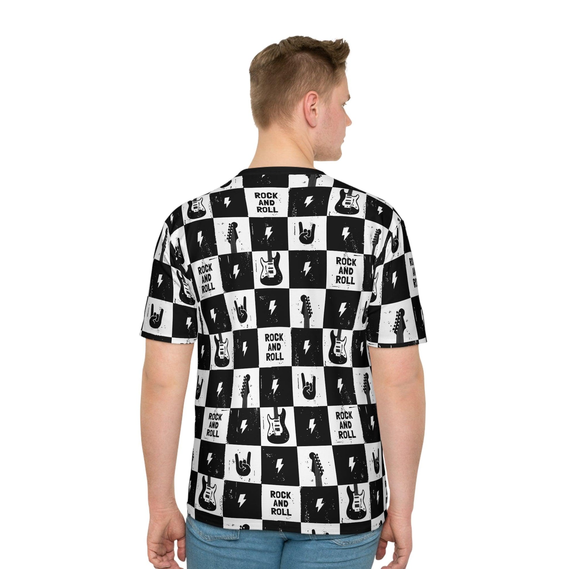 Rock and Roll Squares Men's Loose T-shirt - Premium All Over Prints from Printify - Just $28.99! Shop now at Lizard Vigilante