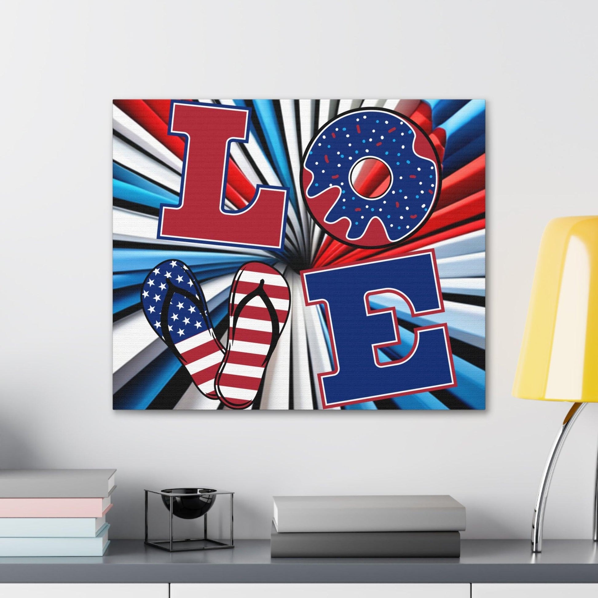 Patriotic Americans LOVE Valentine’s Day Canvas Gallery Wraps - Lizard Vigilante