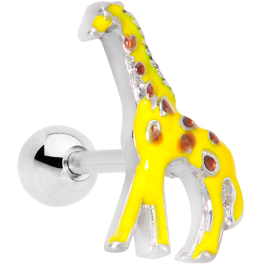 16G 1/4 Brown Yellow Giraffe Cartilage Tragus Earring