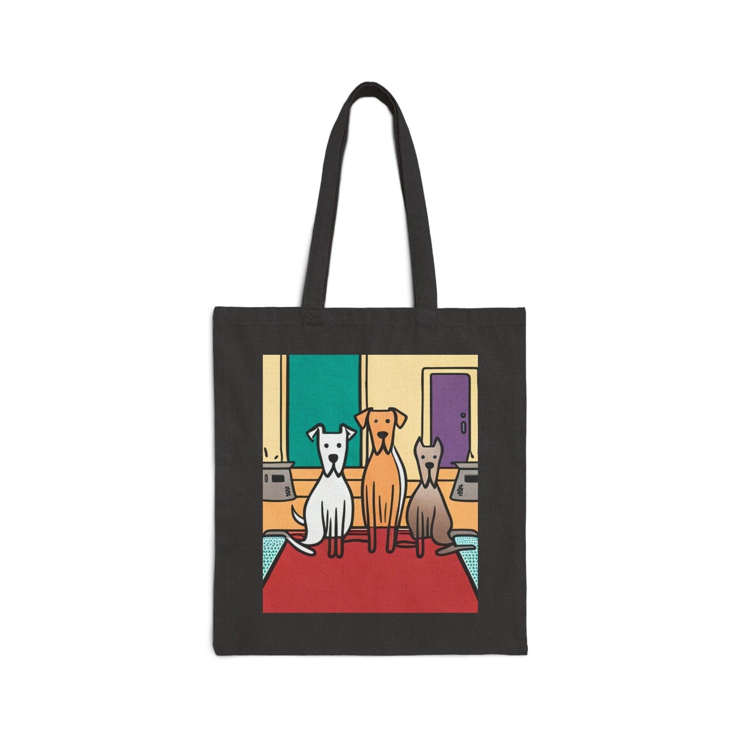 Illustrated Dog Act Cotton Canvas Tote Bag - Lizard Vigilante