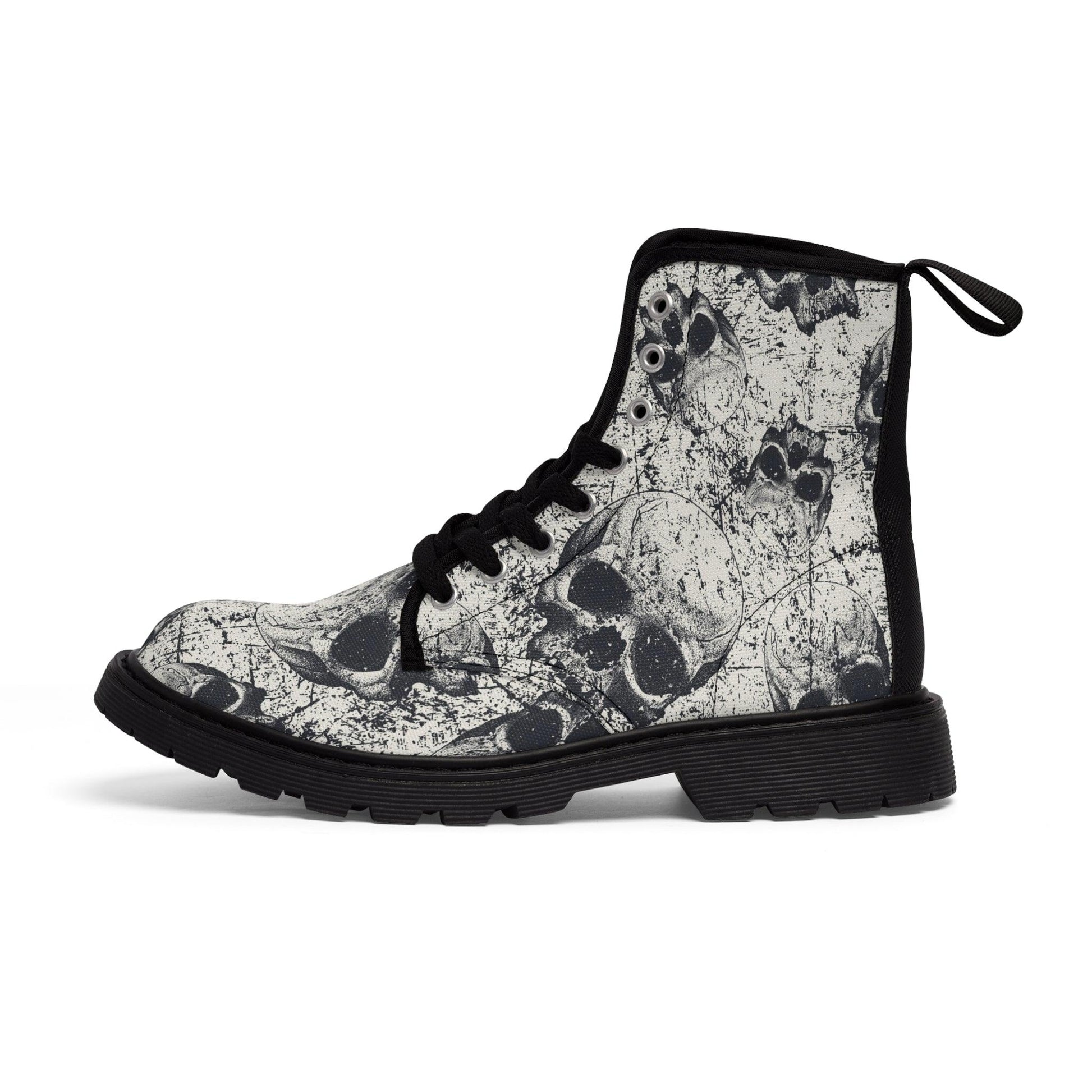 Women's Ancient Skulls Canvas Boots - Premium Shoes from Printify - Just $89.99! Shop now at Lizard Vigilante