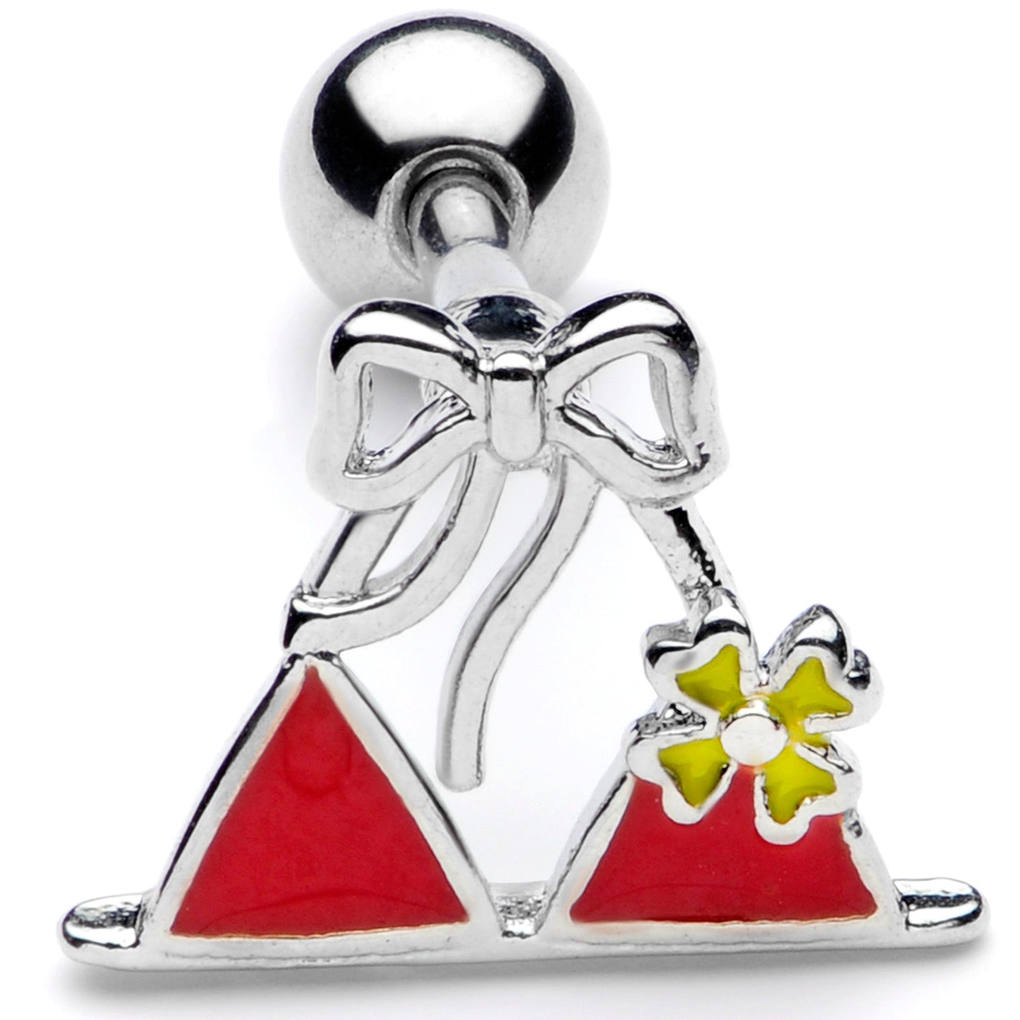 16G 1/4 Red Itty Bitty Bikini Cartilage Tragus Earring