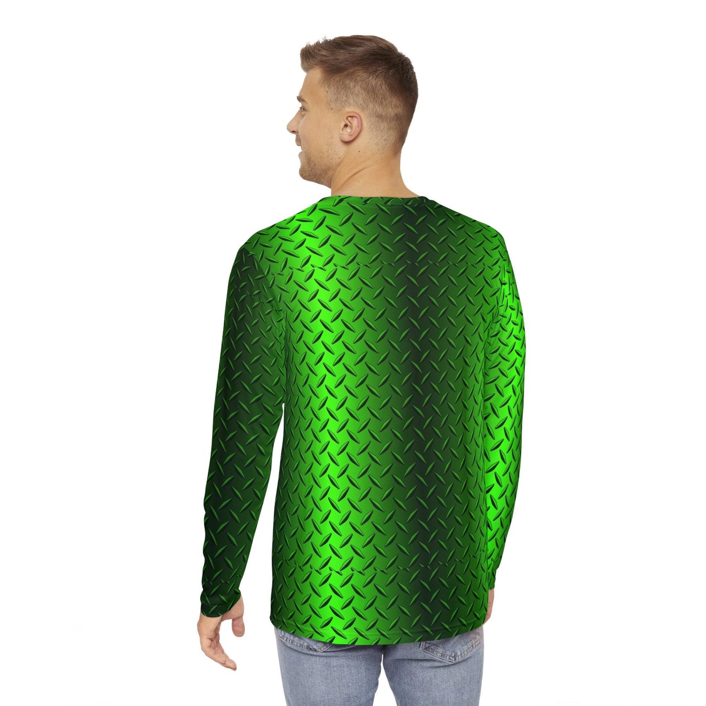 Green Metal Tread Men's Long Sleeve Shirt - Lizard Vigilante