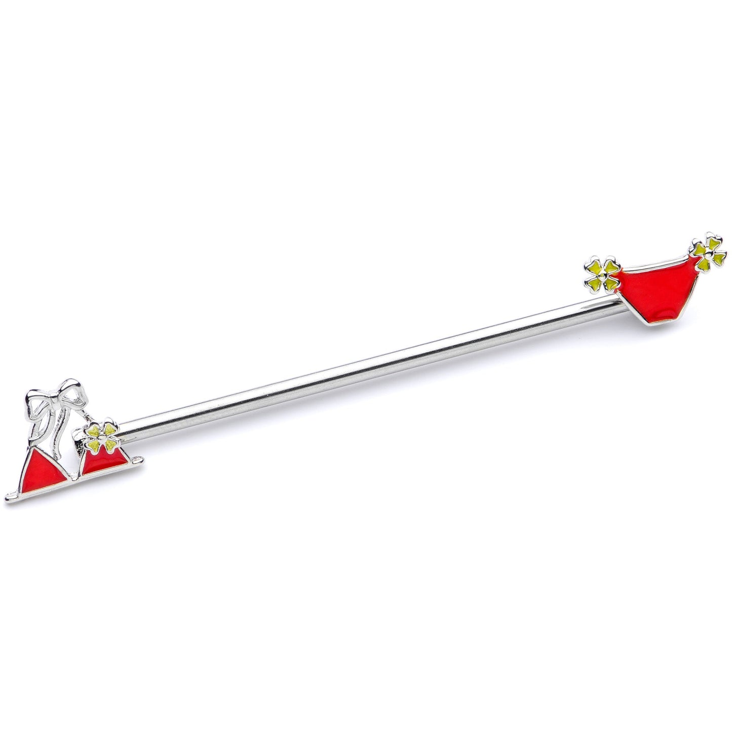 14G Red Itty Bitty Bikini Industrial Barbell 38mm