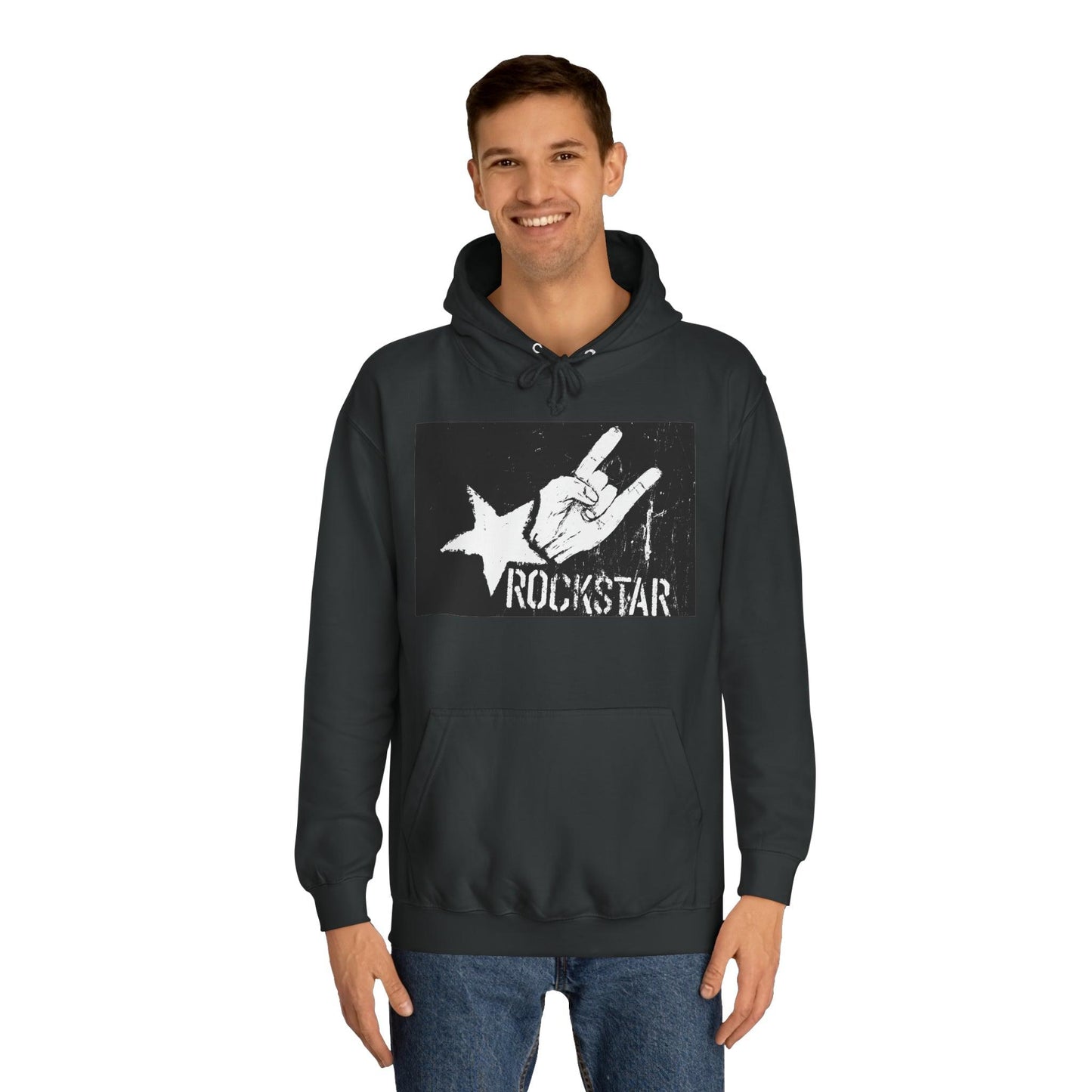 Rock Star Hand Sign Unisex College Hoodie - Lizard Vigilante