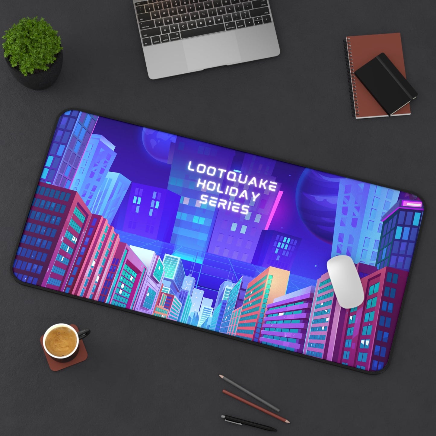 Cyber City Desk Mat — 'LootQuake Holiday Series' Gaming Mousepad