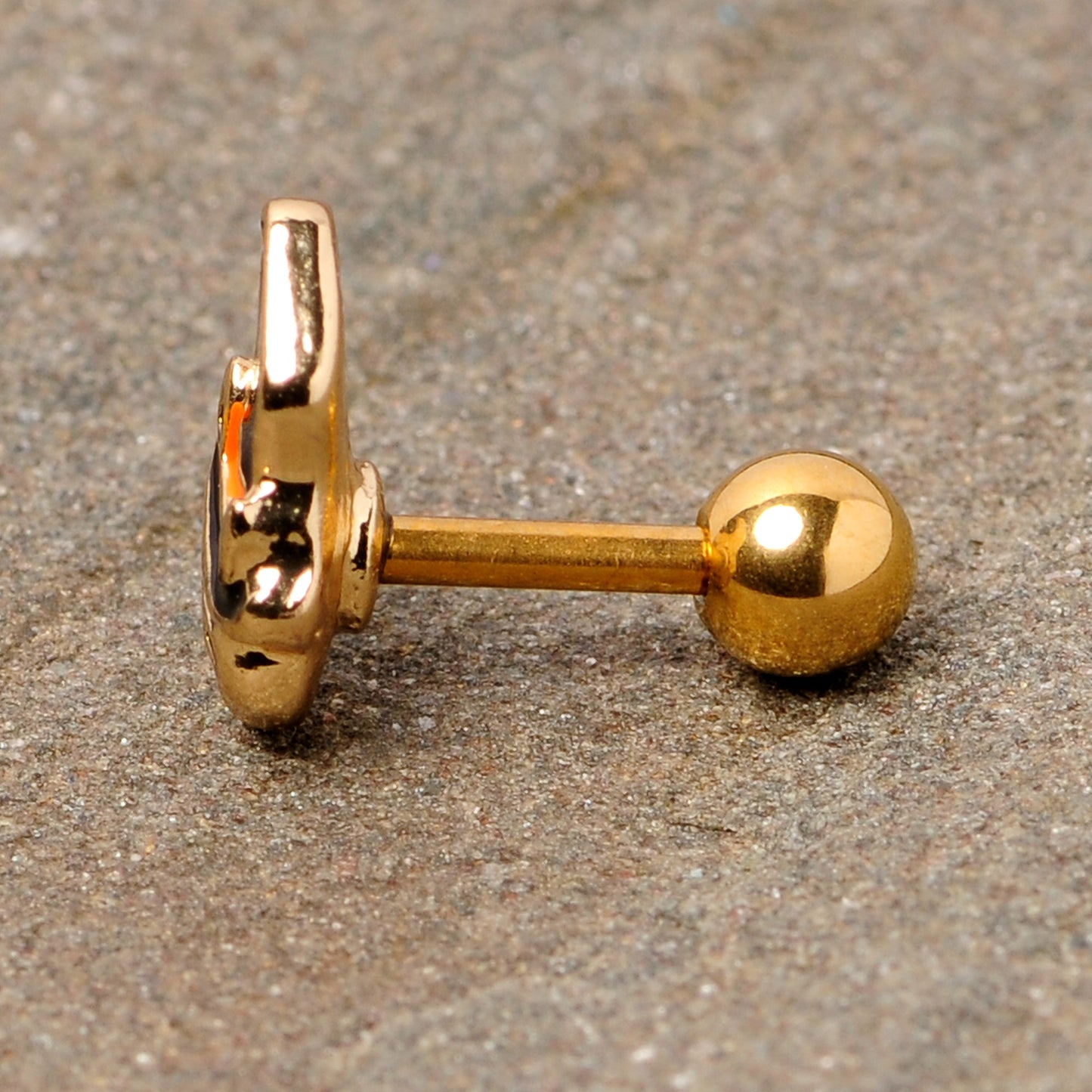 16G 1/4 Black Gold Tone Witch Hat Cat Halloween Cartilage Tragus