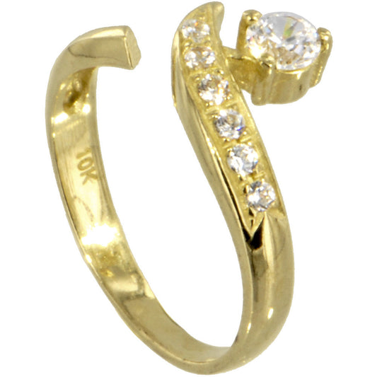 10K GOLD Cubic Zirconia SOLITAIRE Toe Ring