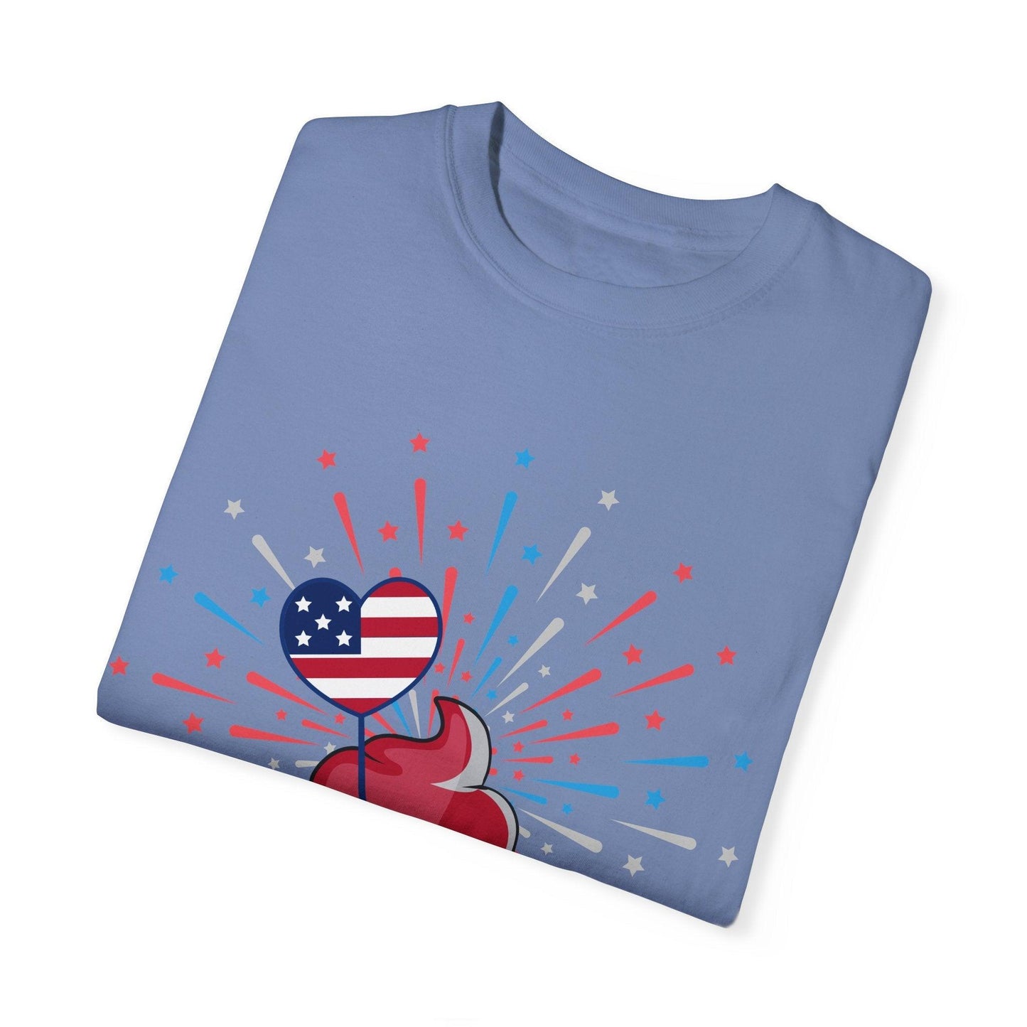 July 4th Cupcake Unisex Garment-Dyed T-shirt - Lizard Vigilante