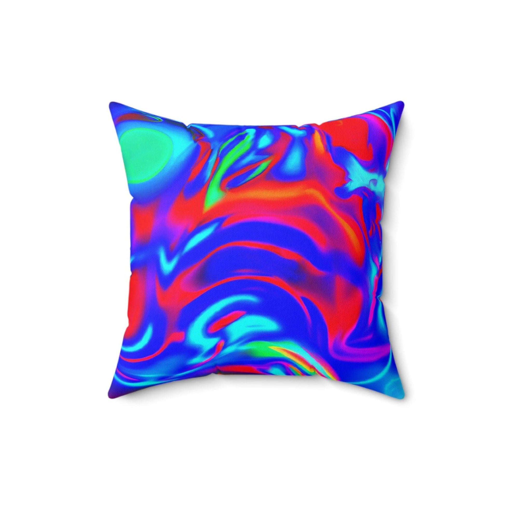 Neon Love Spun Polyester Square Pillow - Lizard Vigilante