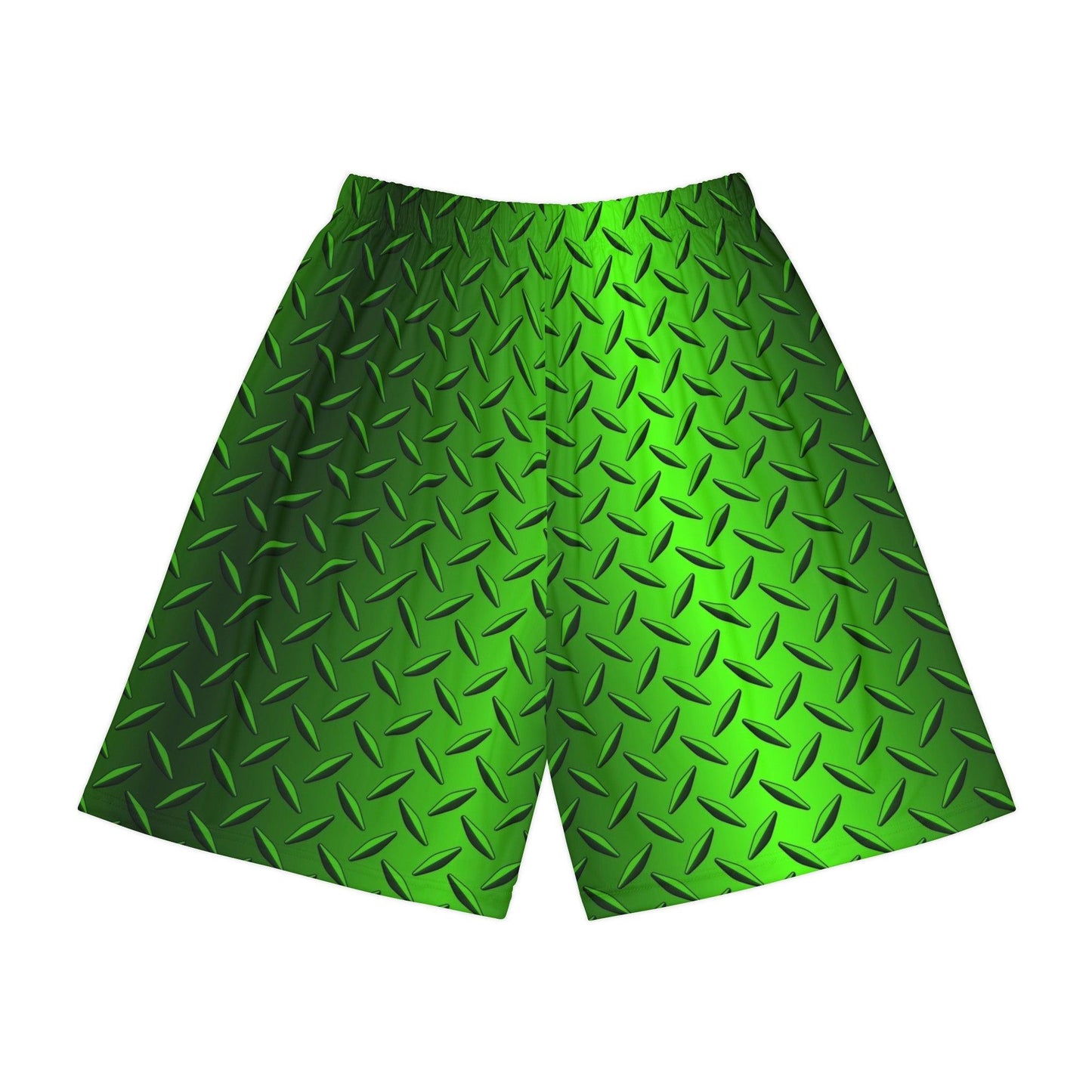 Green Metal Tread Men’s Sports Shorts (AOP) - Lizard Vigilante