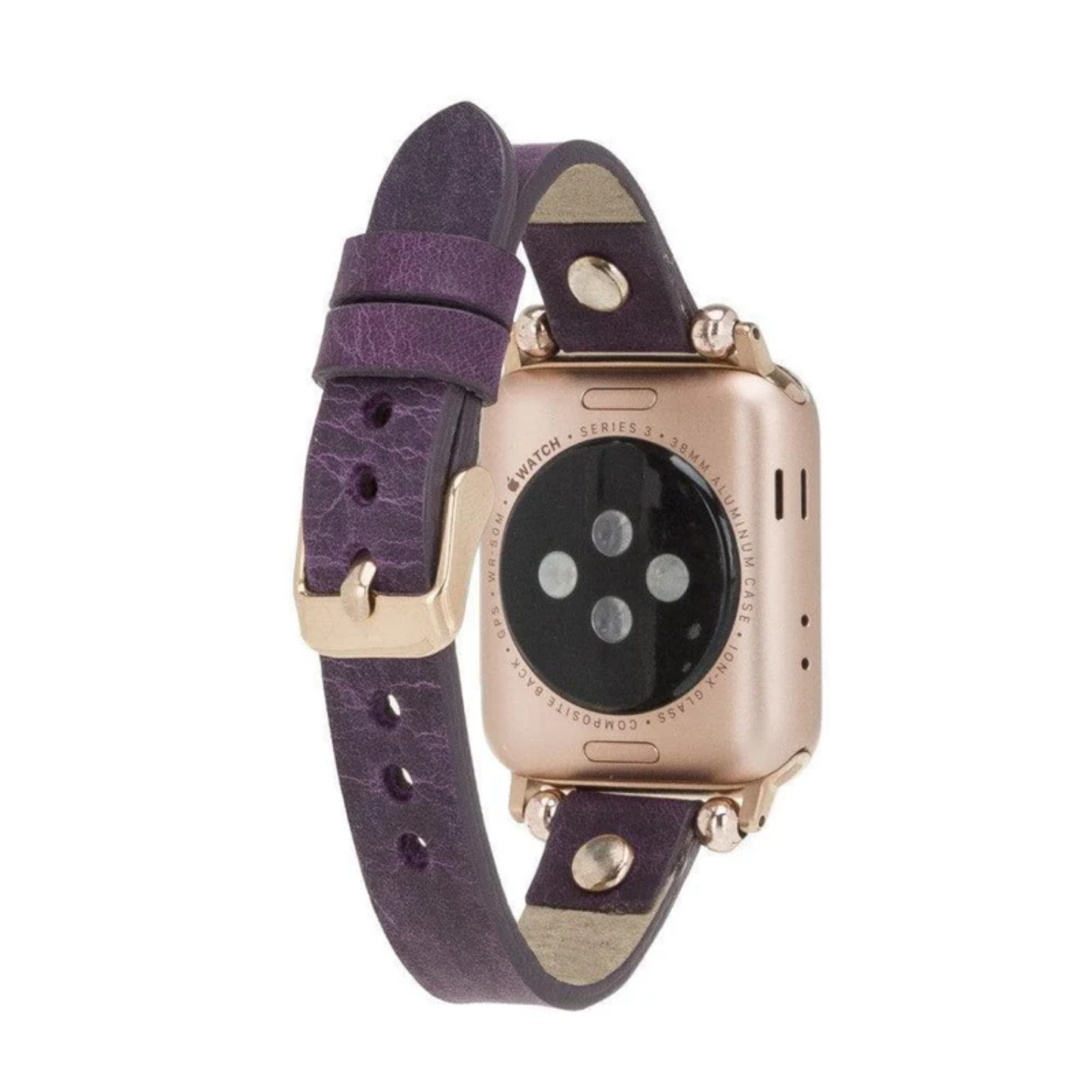 Apple Watch Deep Purple Leather Strap - Detroit