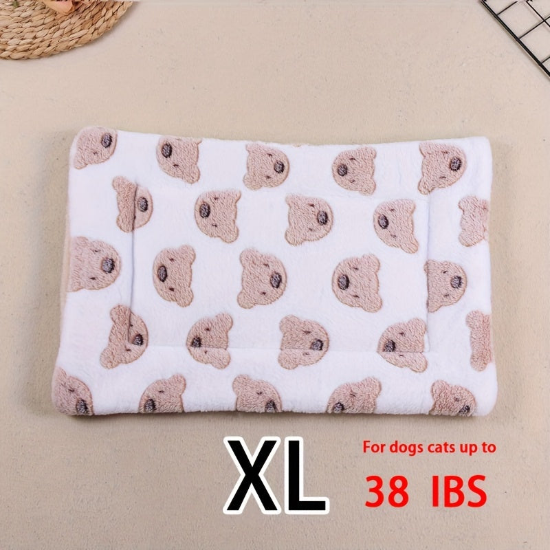 All-Season Dirt-Resistant Rectangular Pet Blanket - Comfortable Dog Paw Heart Print Pet Bed, 1pc