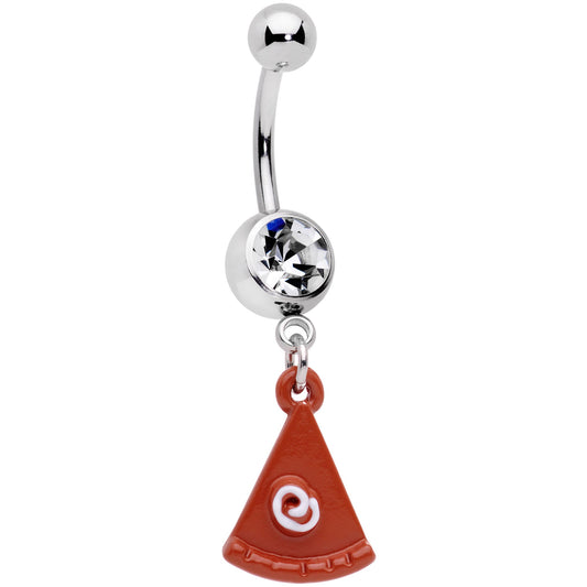 Clear Gem Pumpkin Pie Holiday Thanksgiving Dangle Belly Ring
