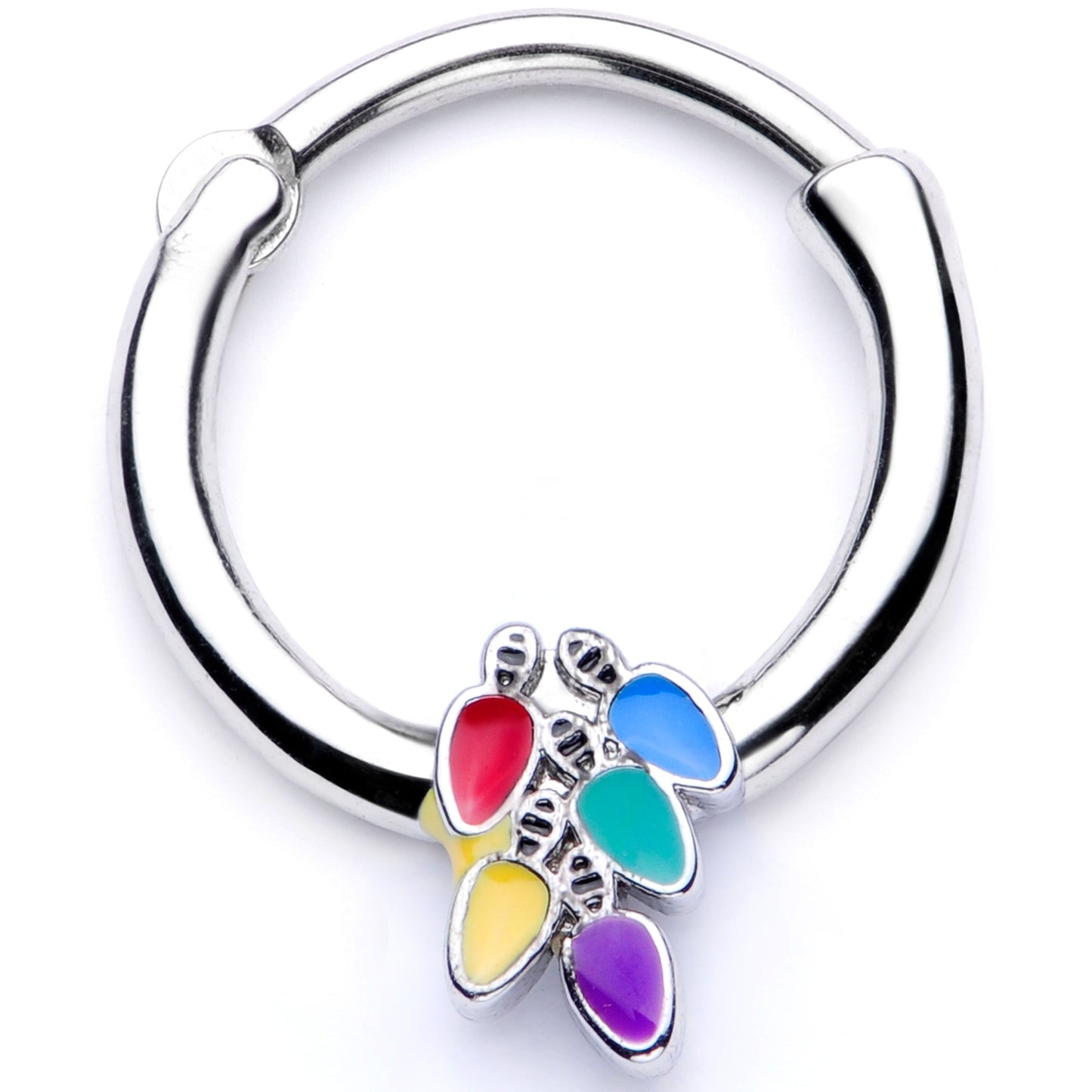 16G 3/8 Christmas Lights Holiday Septum Clicker