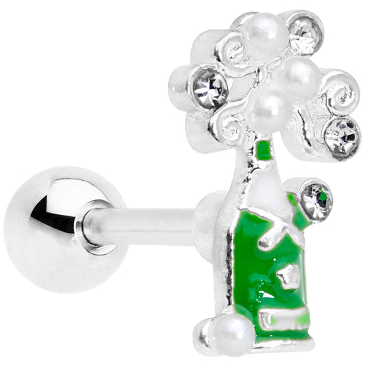 16G 1/4 Clear Gem Champagne Cartilage Tragus