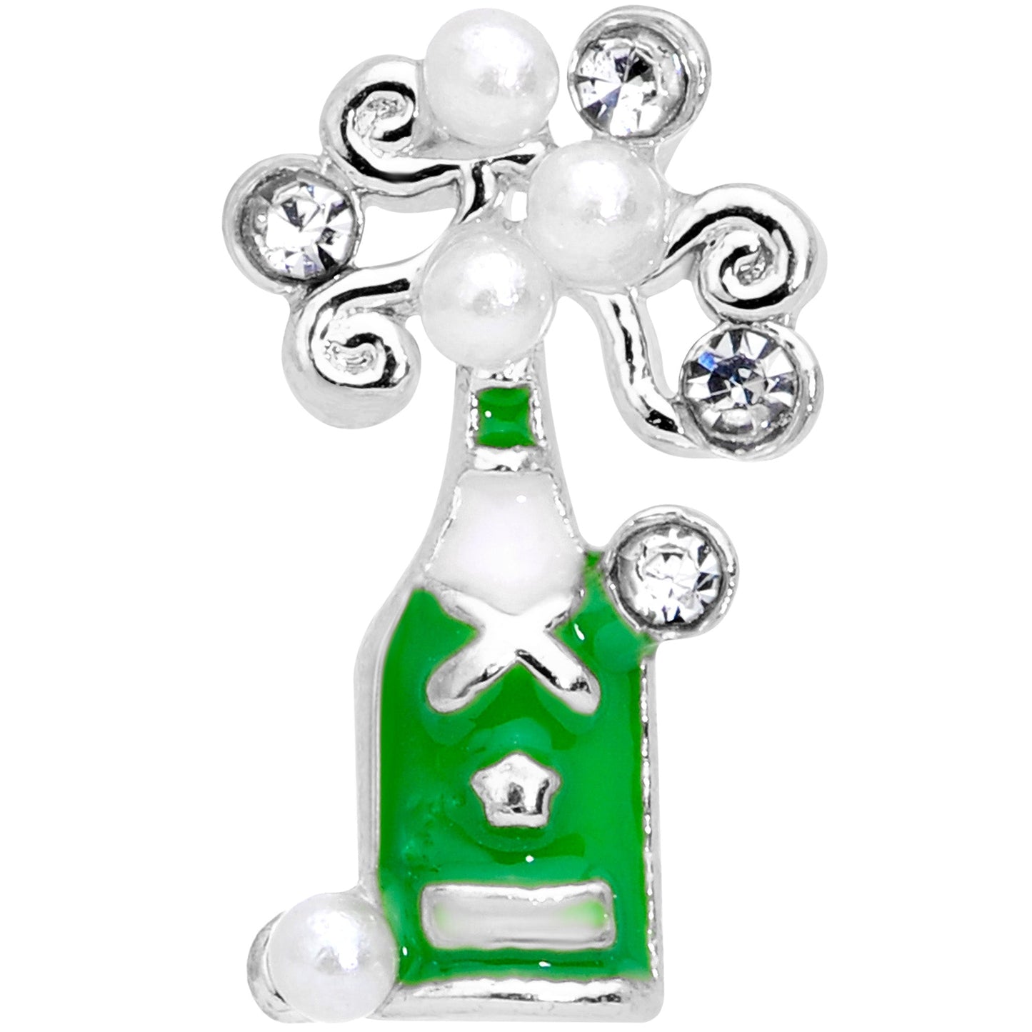 16G 1/4 Clear Gem Champagne Cartilage Tragus