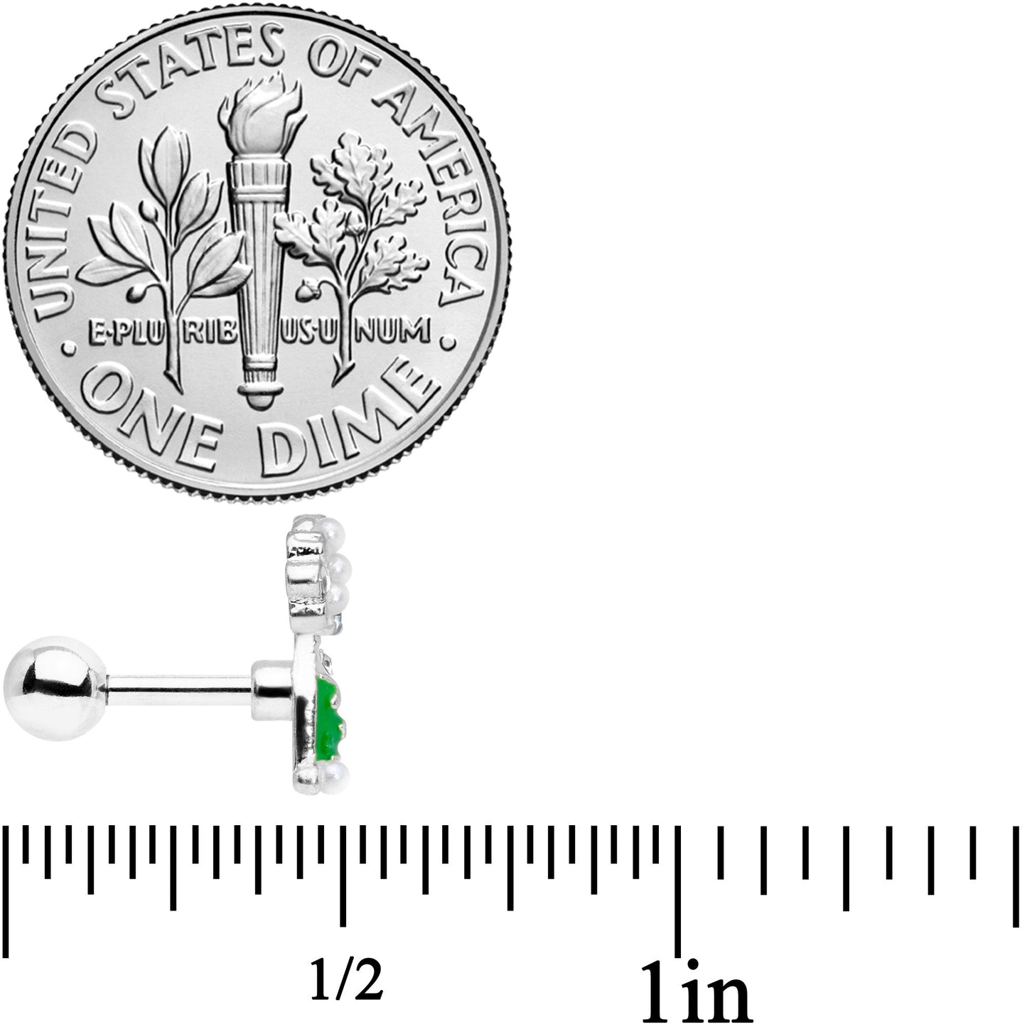 16G 1/4 Clear Gem Champagne Cartilage Tragus