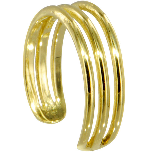 14k GOLD Cubic TRIPLE LINE Toe Ring