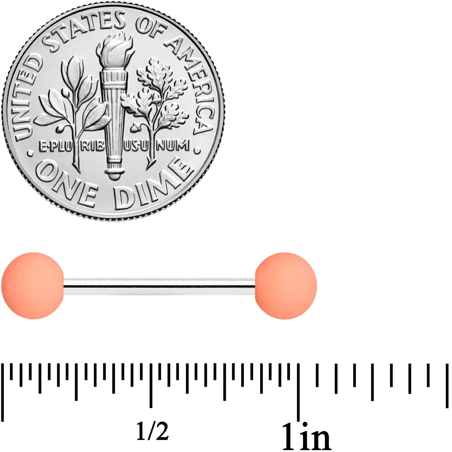 Peaches and Cream Matte Barbell Tongue Ring Set of 4