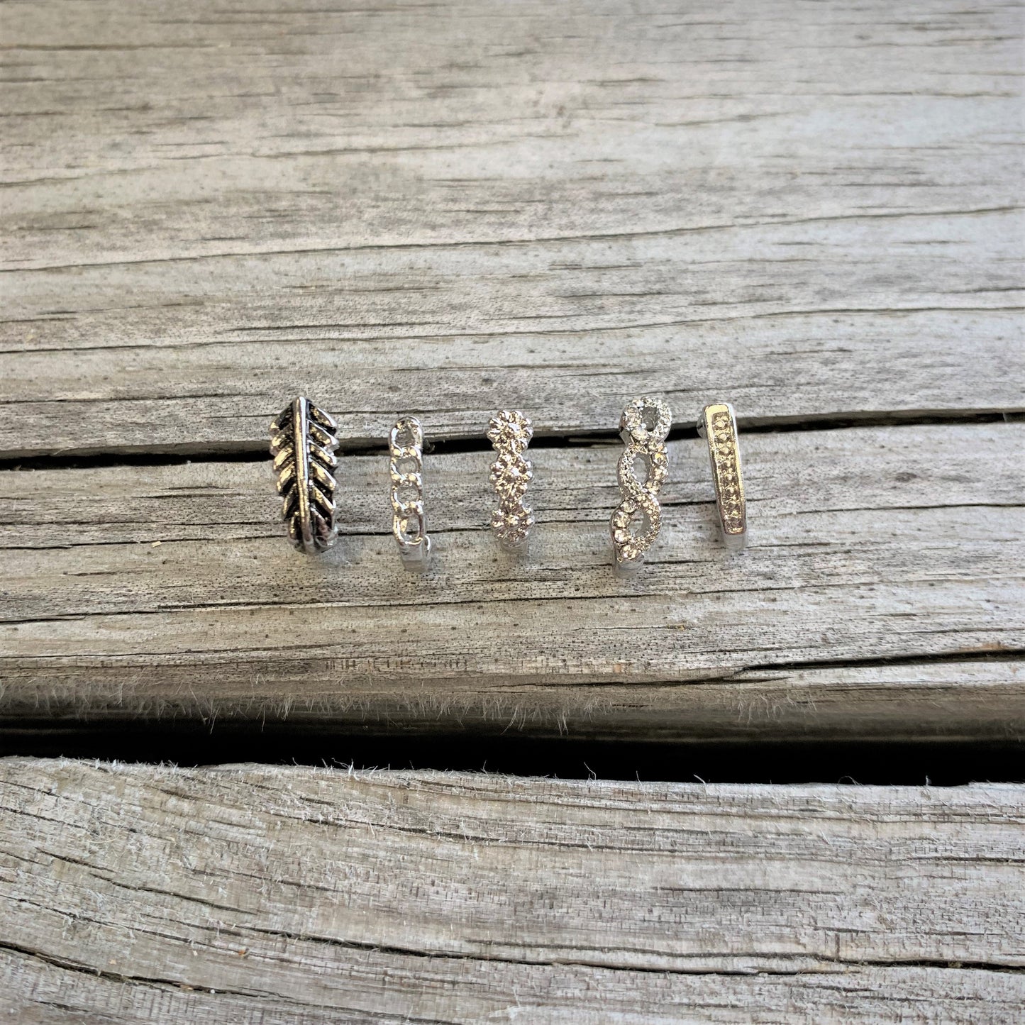 20G 5/16 Clear Gem Braid Faux Hoop L Shaped Nose Ring