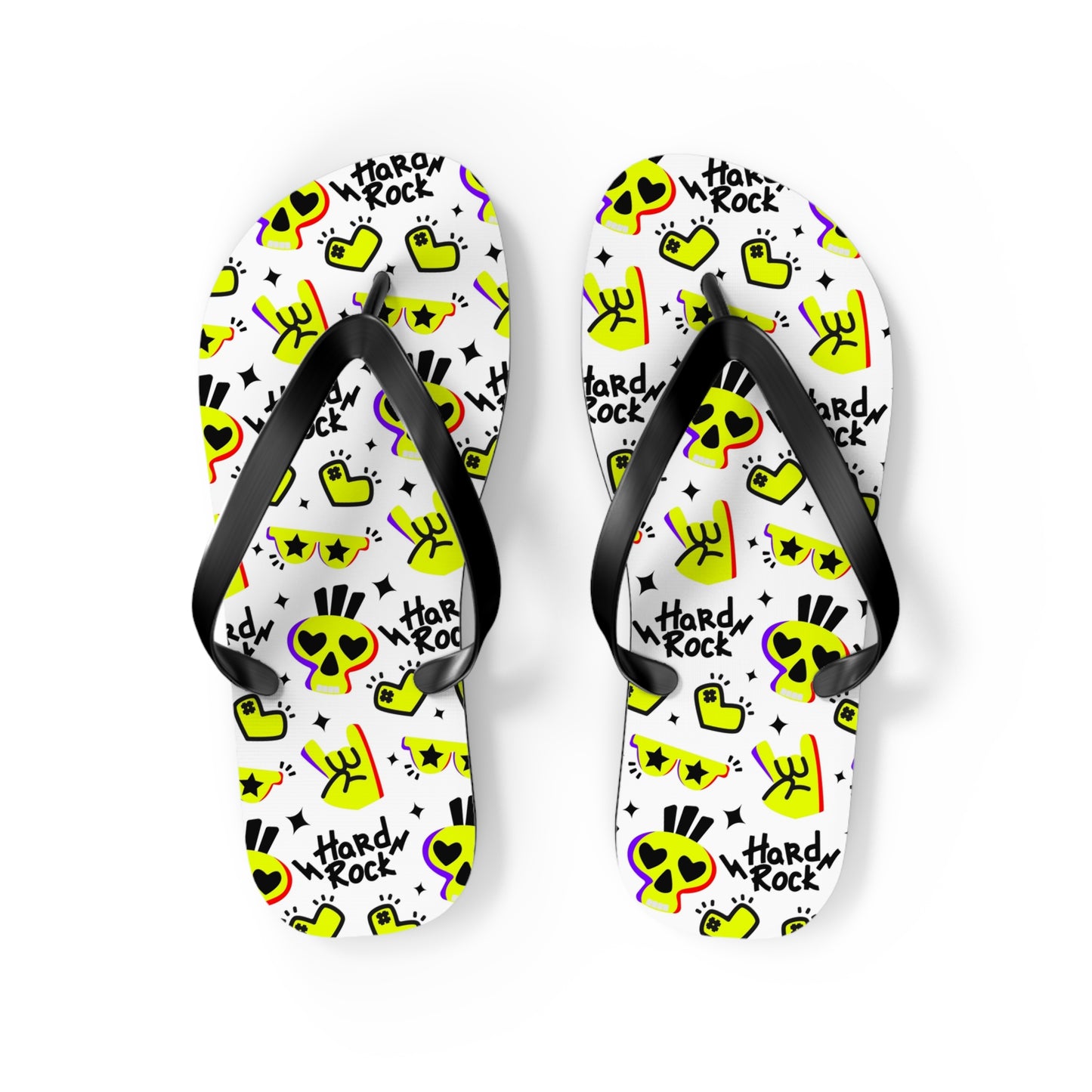 Hard Rock Graphic Flip Flops - Premium Shoes from Printify - Just $27.99! Shop now at Lizard Vigilante