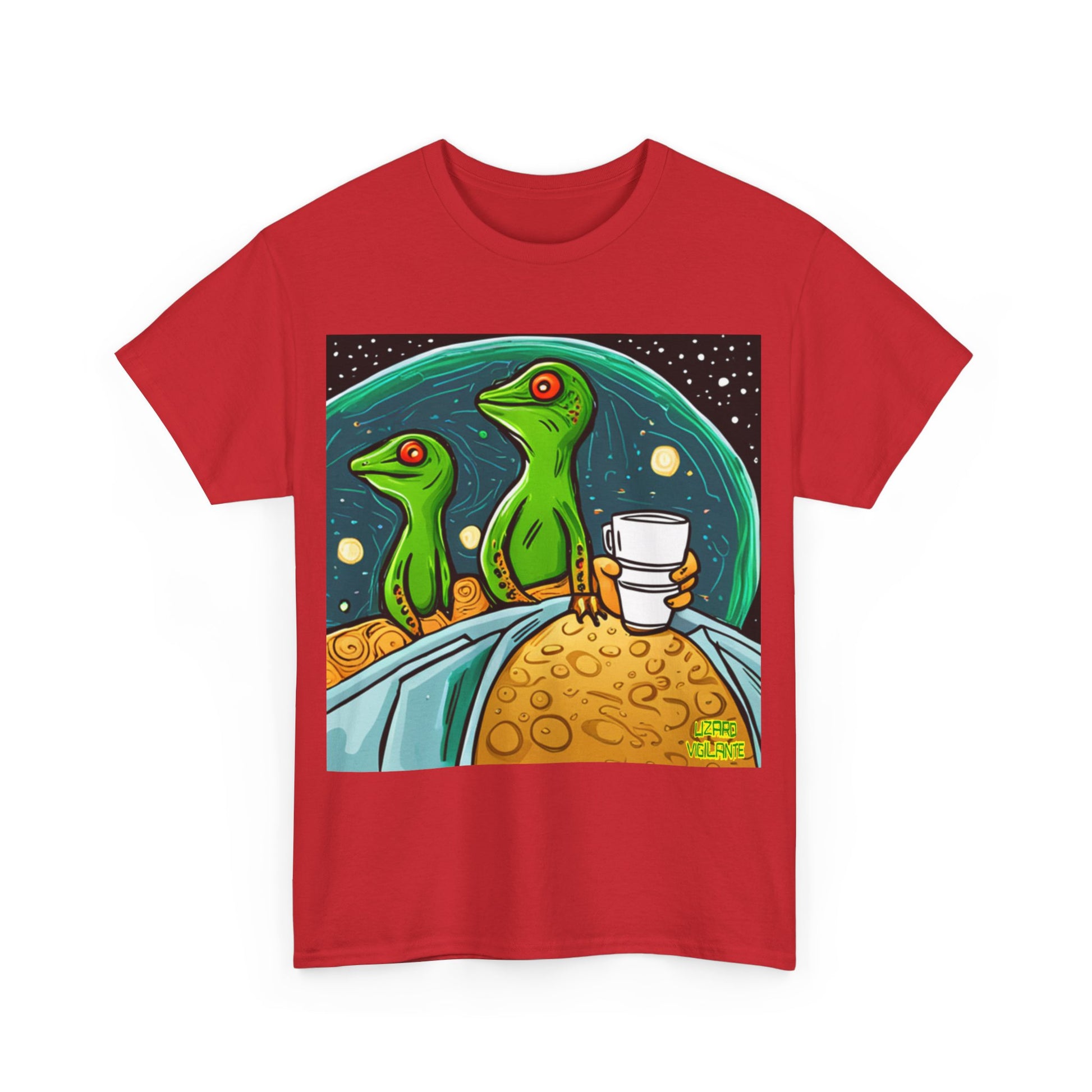 Lizard Vigilante Premium Coffee SideEye Unisex Heavy Cotton Tee - Lizard Vigilante