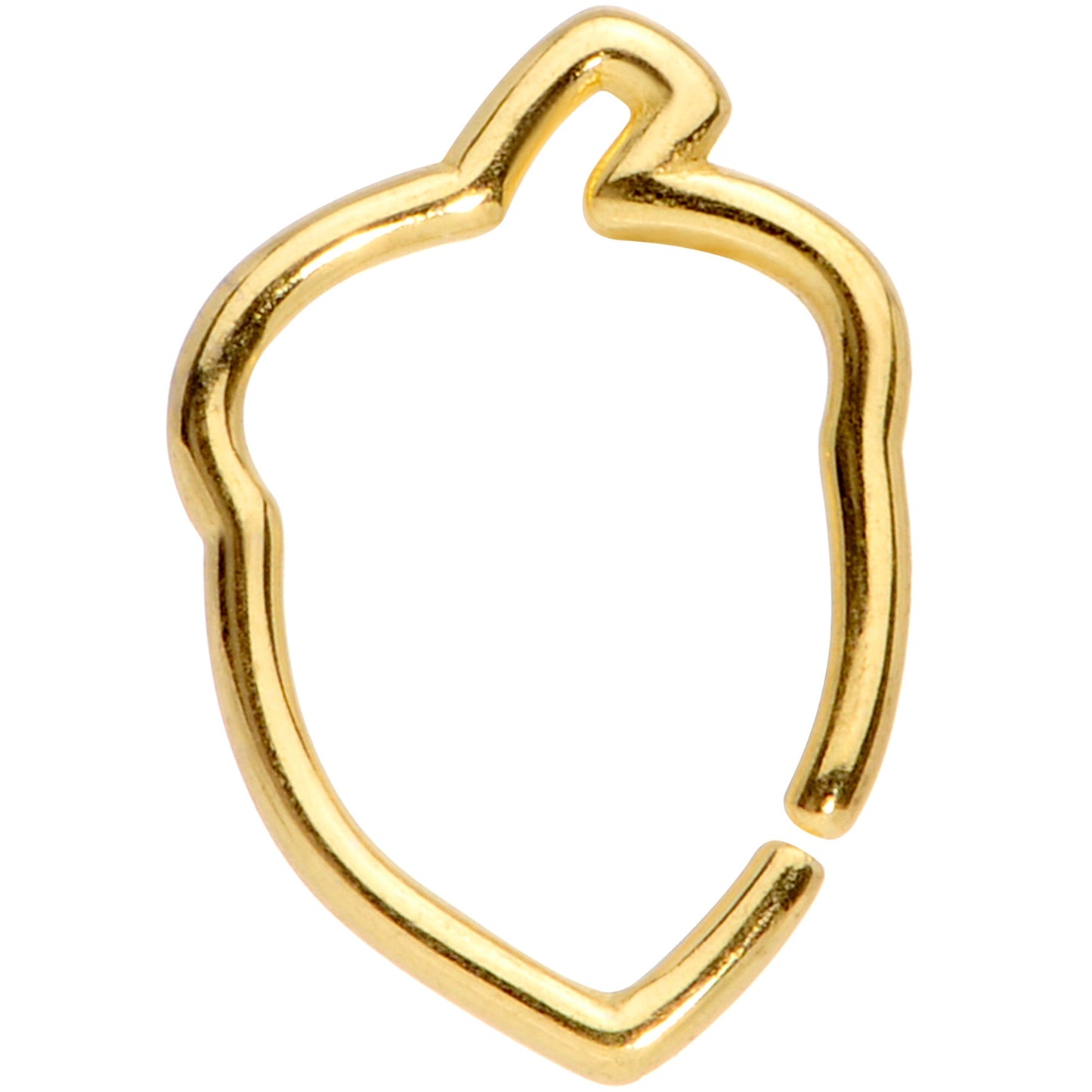 16G 3/8 Gold Tone Autumn Acorn Closure Ring