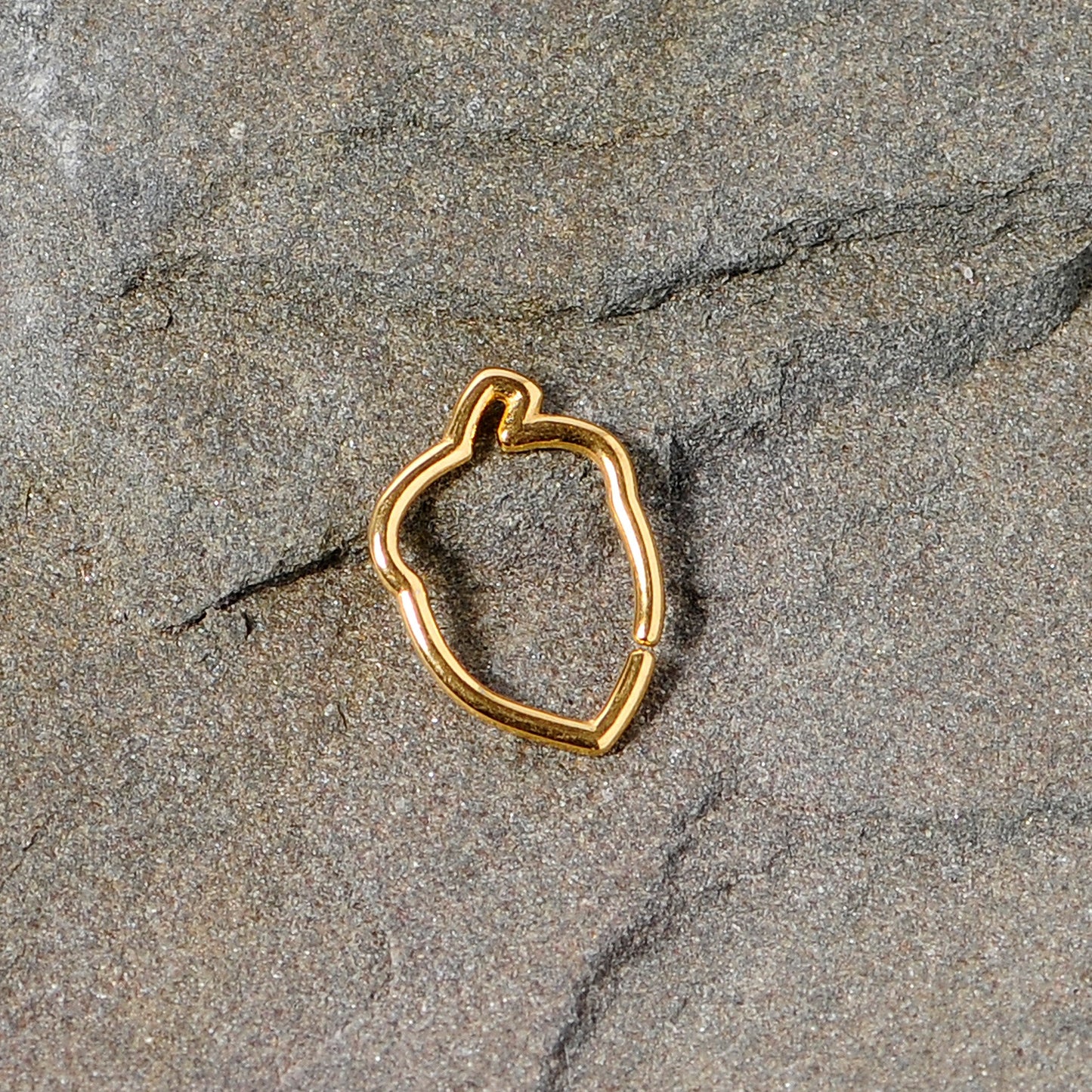 16G 3/8 Gold Tone Autumn Acorn Closure Ring