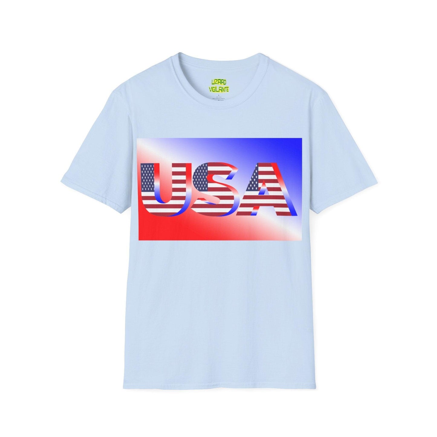 USA Red, White, and Blue Graphic Unisex Softstyle T-Shirt - Lizard Vigilante