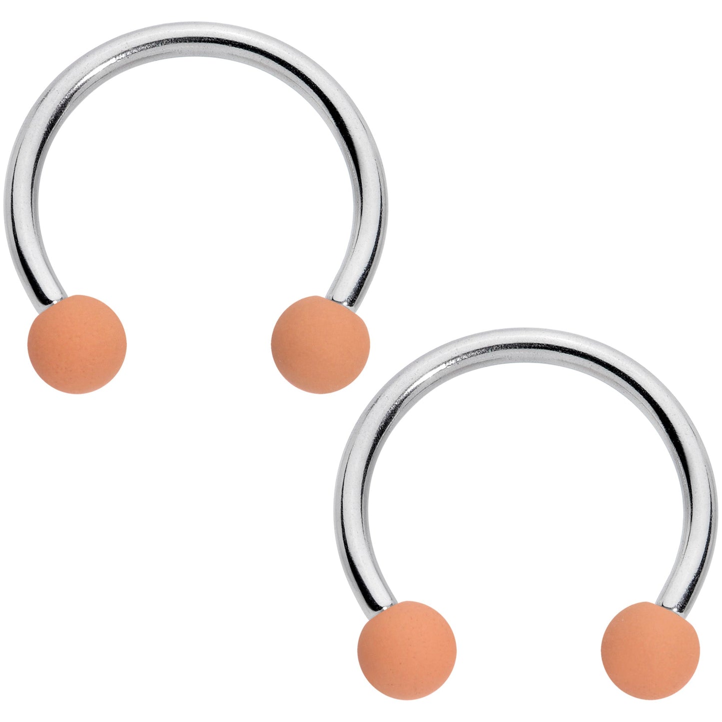 16G 3/8 Brown Tan Matte Horseshoe Circular Barbell Set of 4