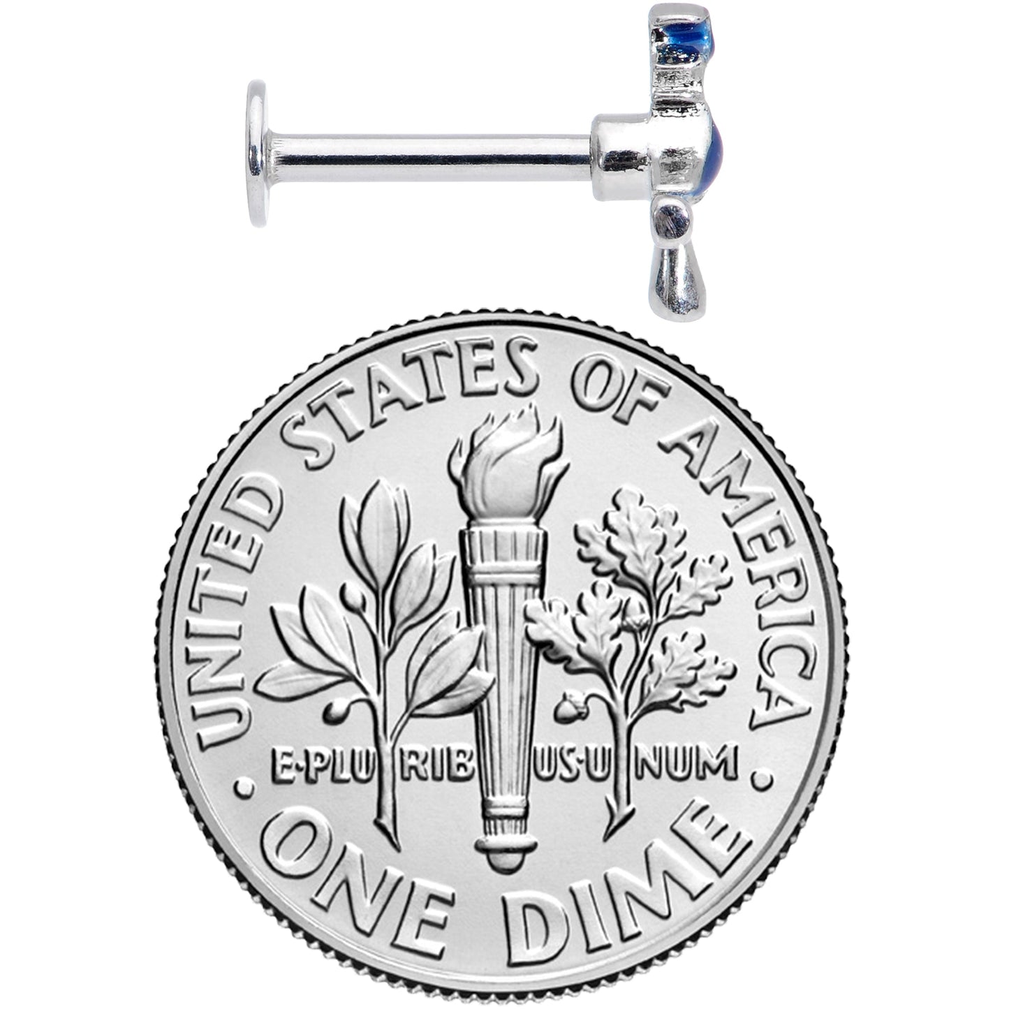 16G 5/16 Blue Spooky Halloween Witch Labret Monroe Tragus