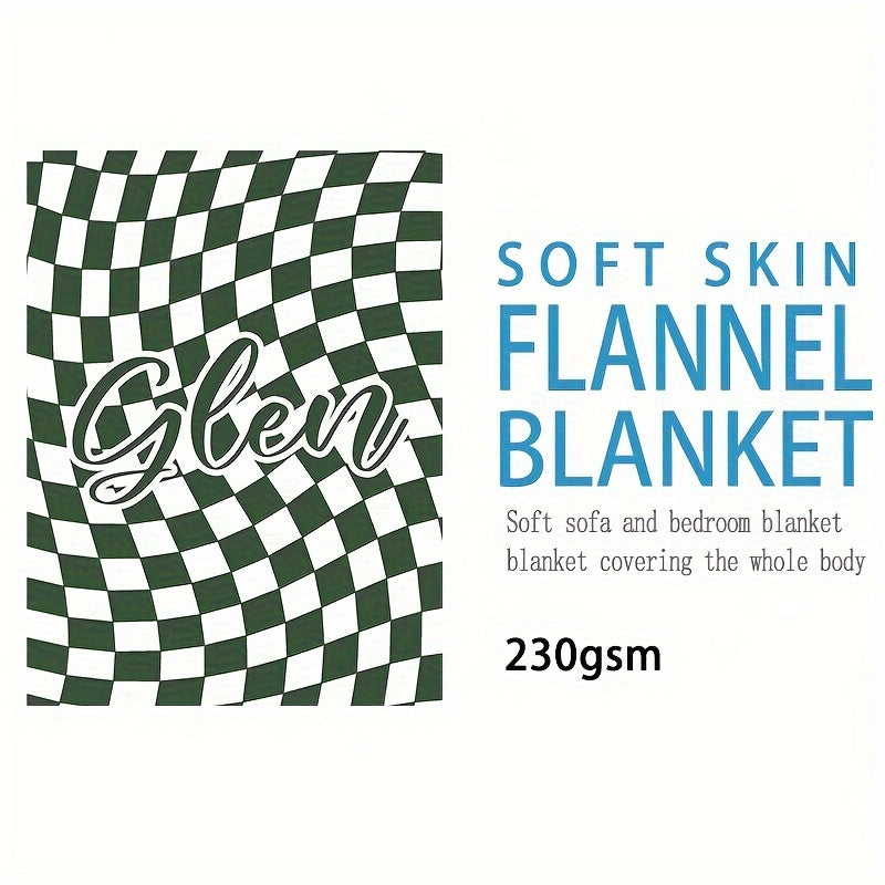 1pc Custom Blanket Vintage Striped Name Custom Blanket Soft Flannel Sofa Blanket TV Blanket Personalized Custom Blanket Exclusive Gift Blanket