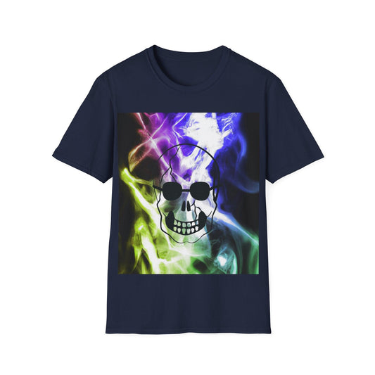 Neon Smoke Show Skull Unisex Softstyle T-Shirt - Lizard Vigilante